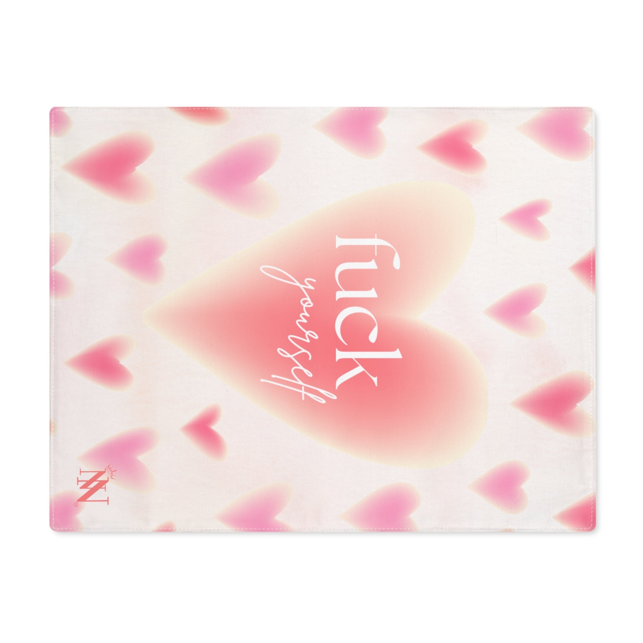 Fuck Yourself Heart Pattern Adult Sex Toys Storage Mat