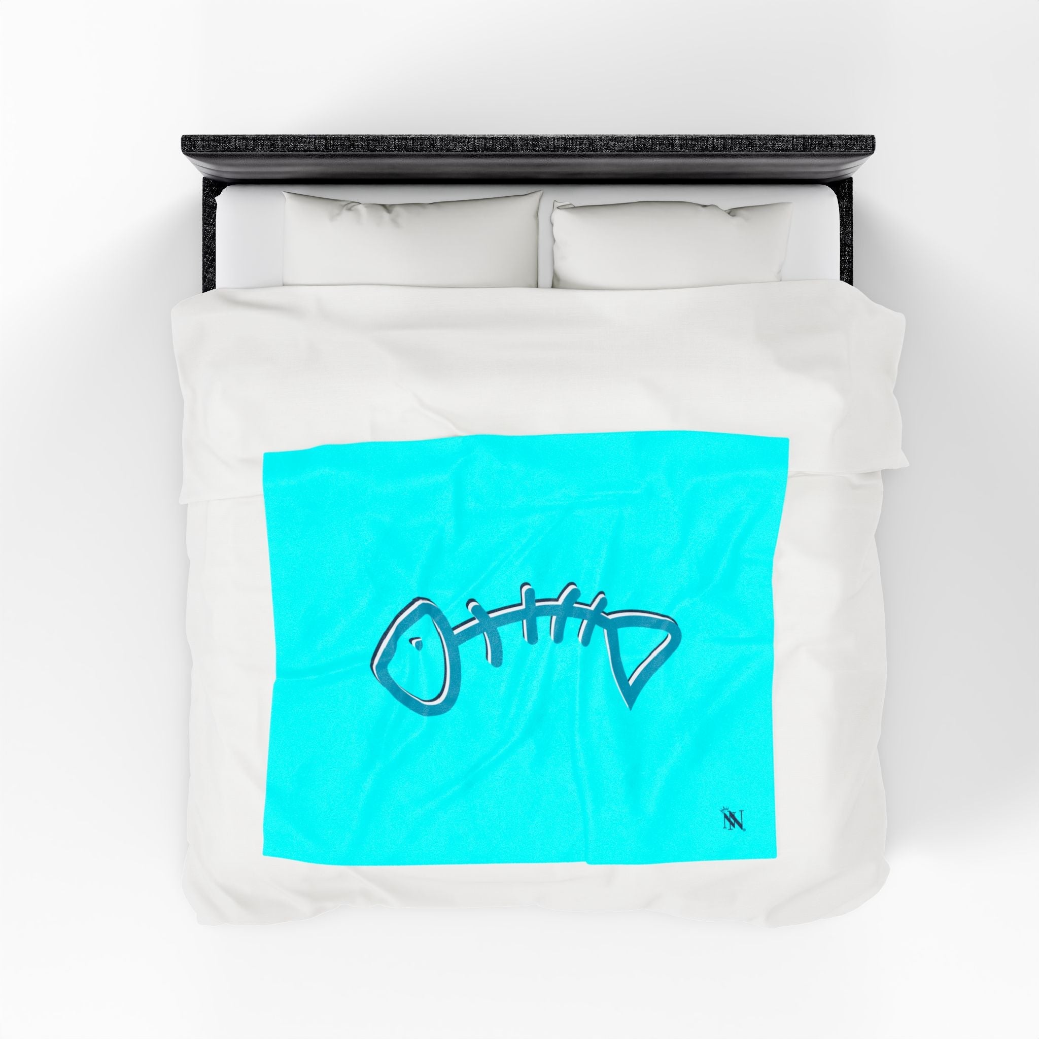 Blue Fish Bone | Mix & Match Soft Fun-Flirty Lovers’ Blankets