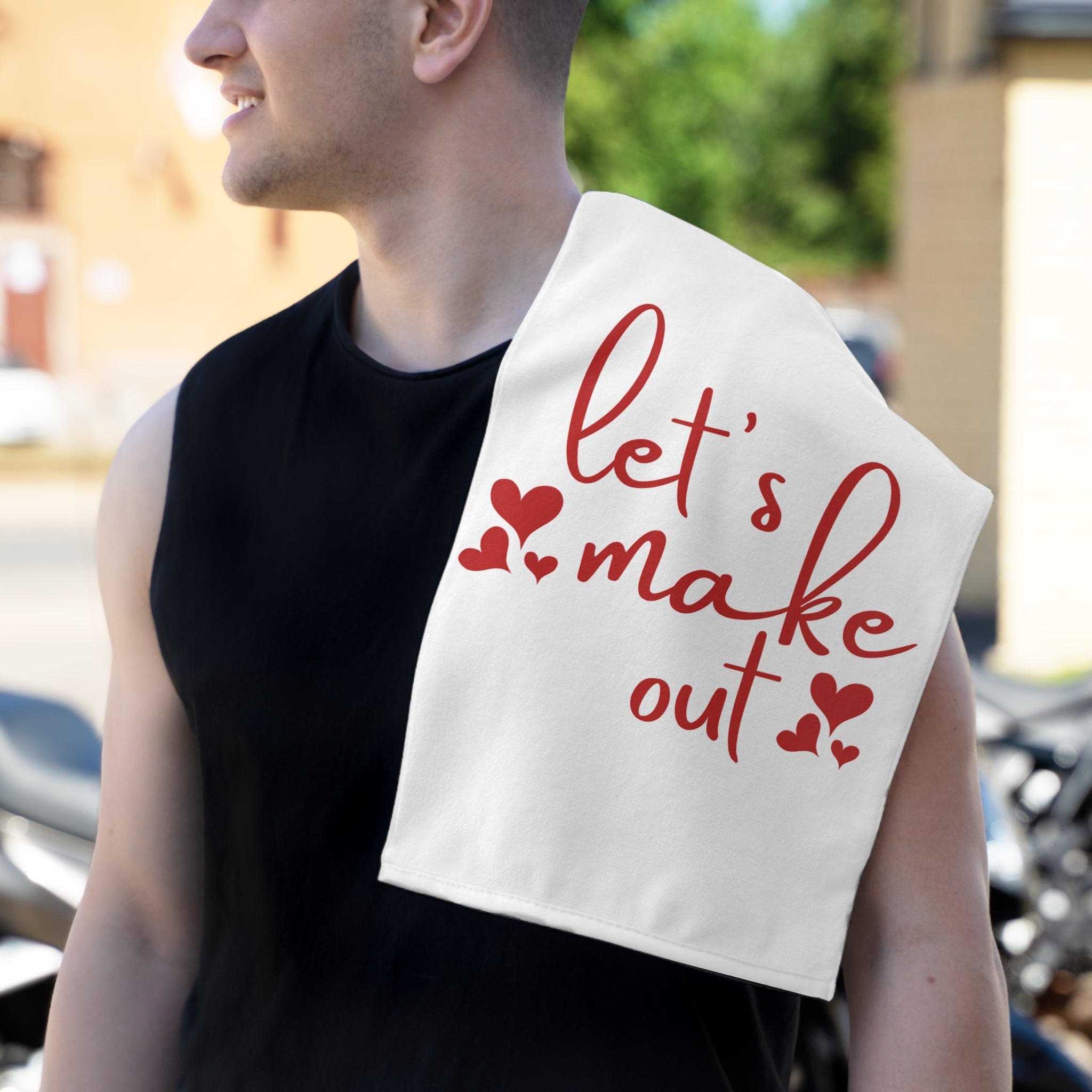 Let’s Make Out Hearts Sex Towel