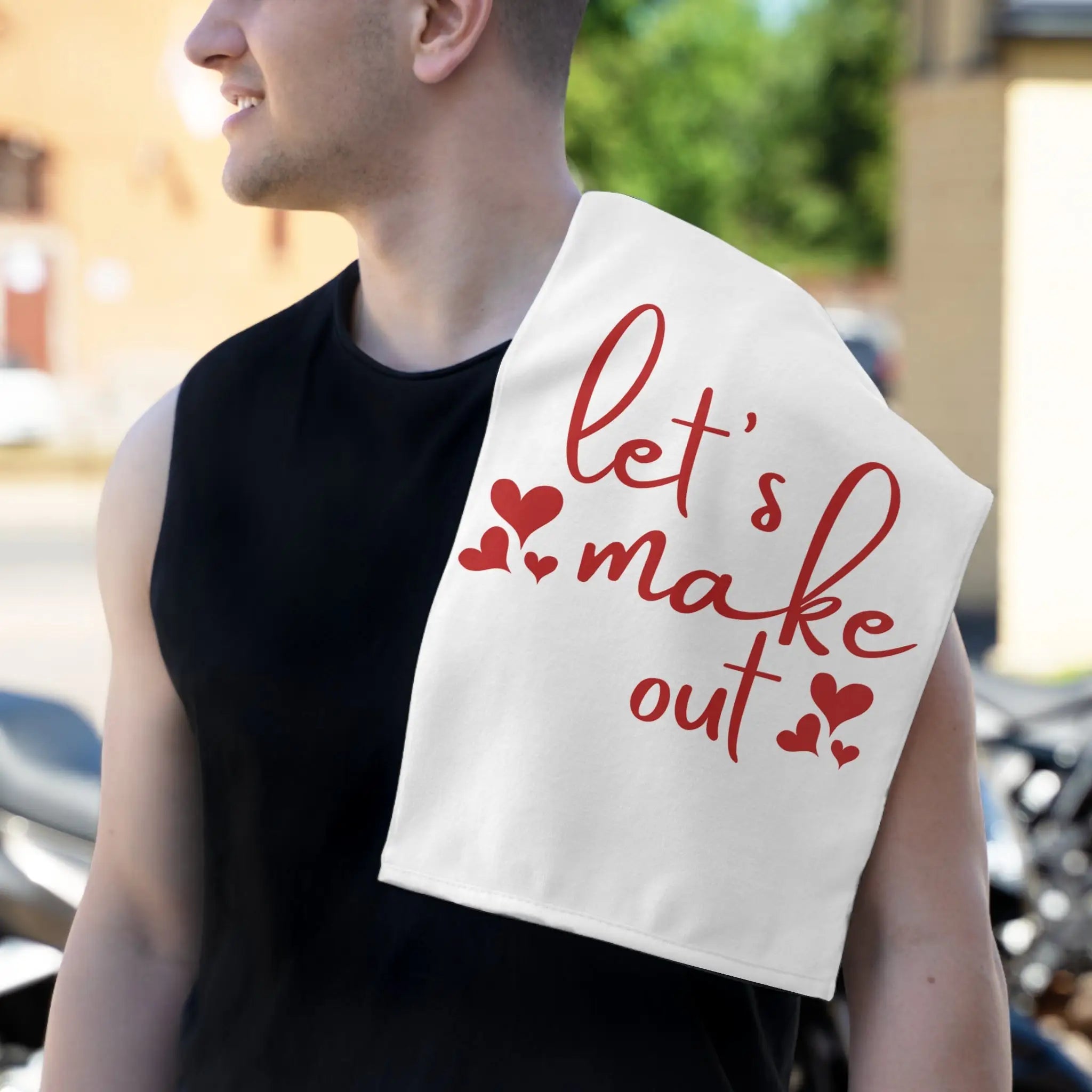 Let’s Make Out Hearts Sex Towel