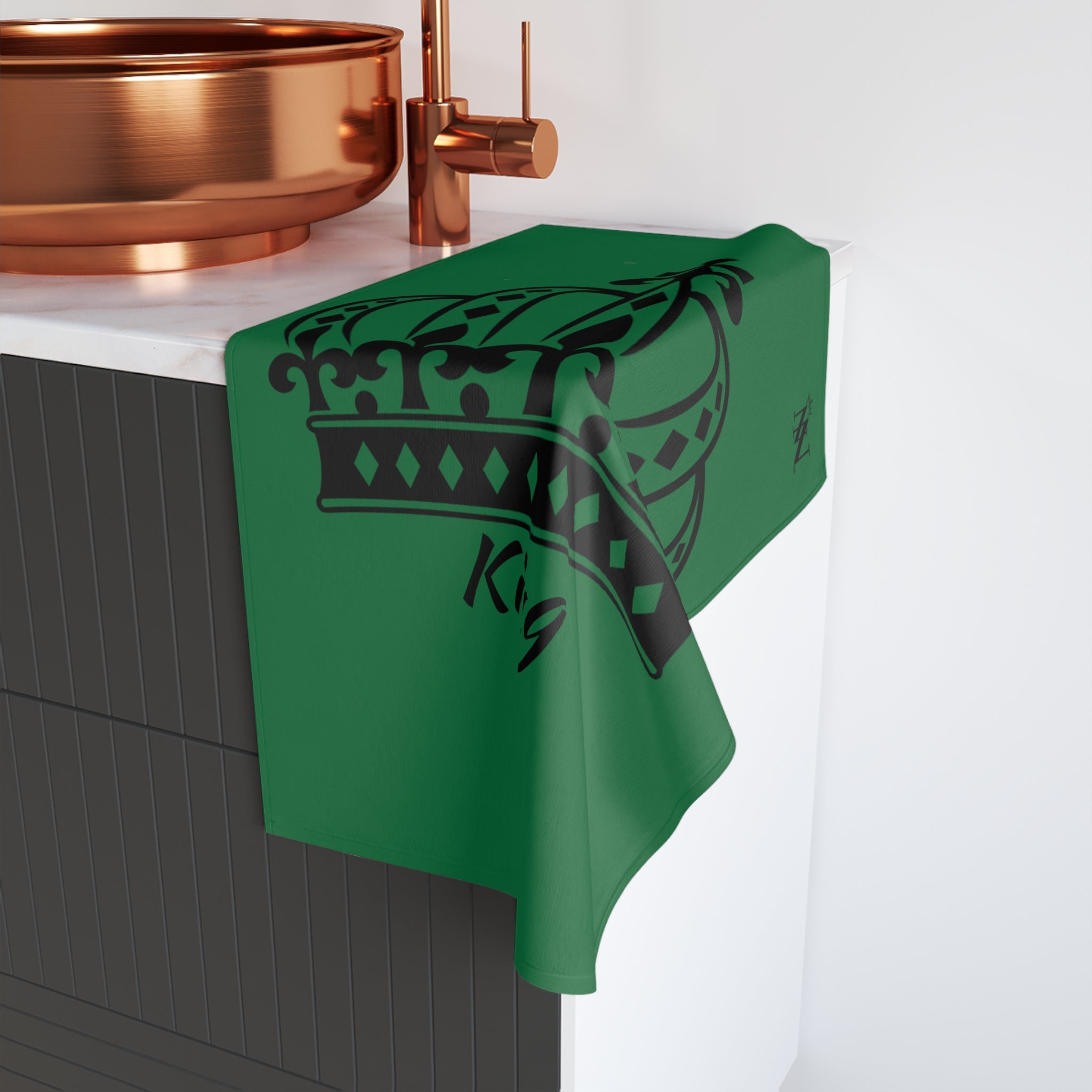 Large Crown King Green | Mix & Match Classic Fun-Flirty Loversâ Towels