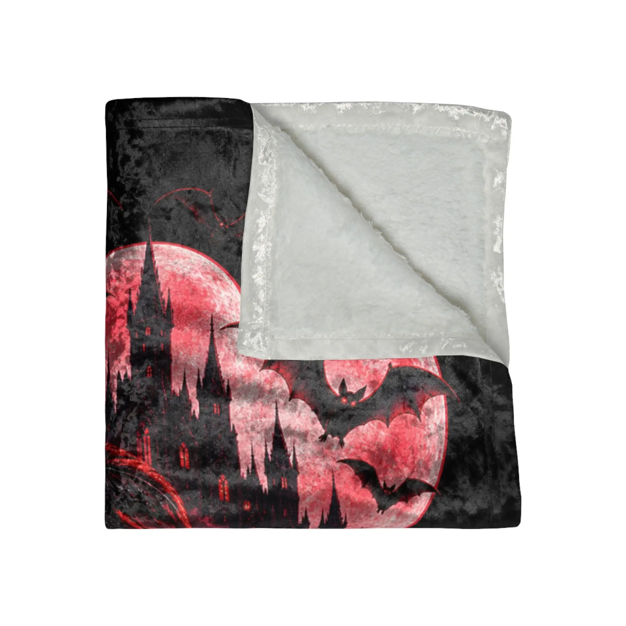 Love Bites Moon Bats Crushed Velvet Blanket