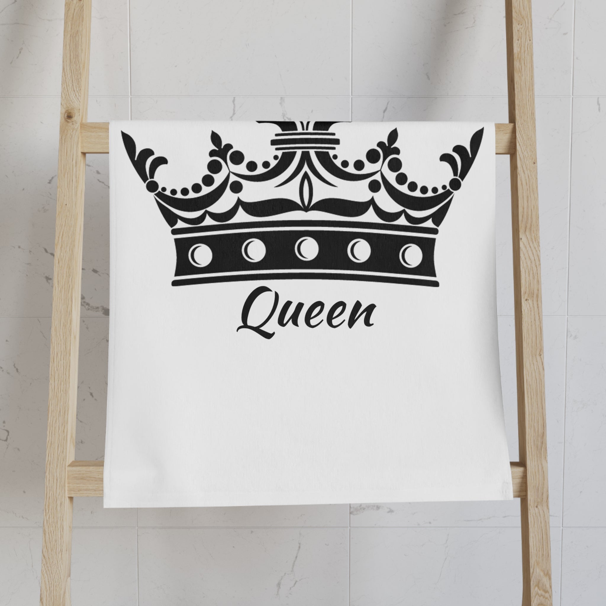 Large Crown Queen White Cum Towel