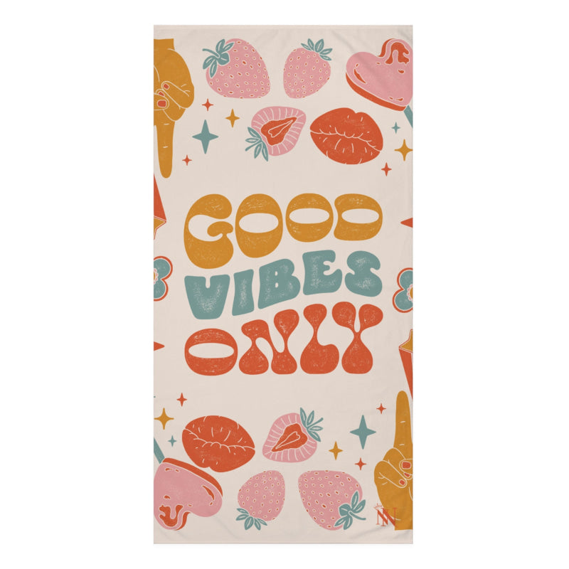 Vintage Boho Good Vibes Only | Mix & Match XL Fun-Flirty Lovers’ Towels