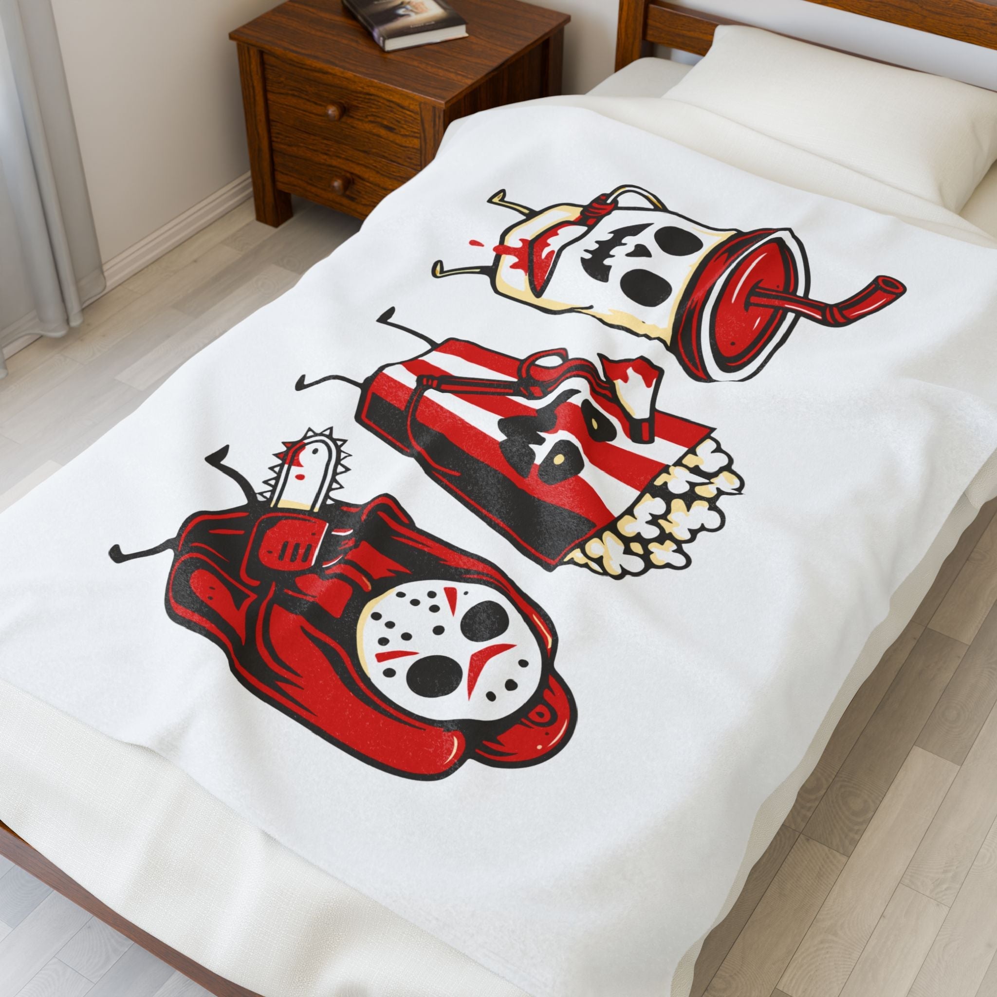 Scary Movie Night Junk Food | Mix & Match Velveteen Fun-Flirty Lovers’ Blankets