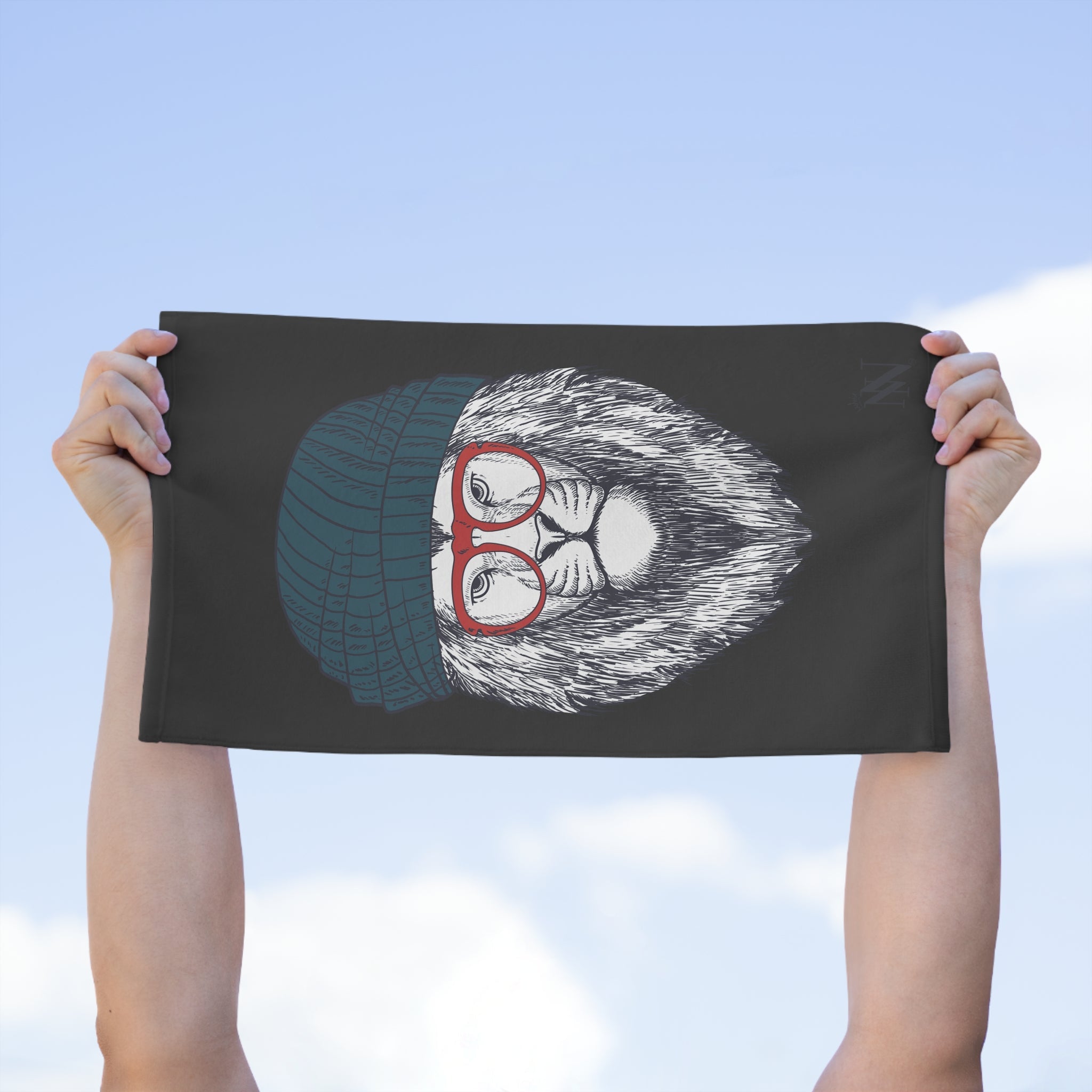 Cool Lion Cat Dark Grey | Mix & Match Soft Fun-Flirty Lovers’ Towels