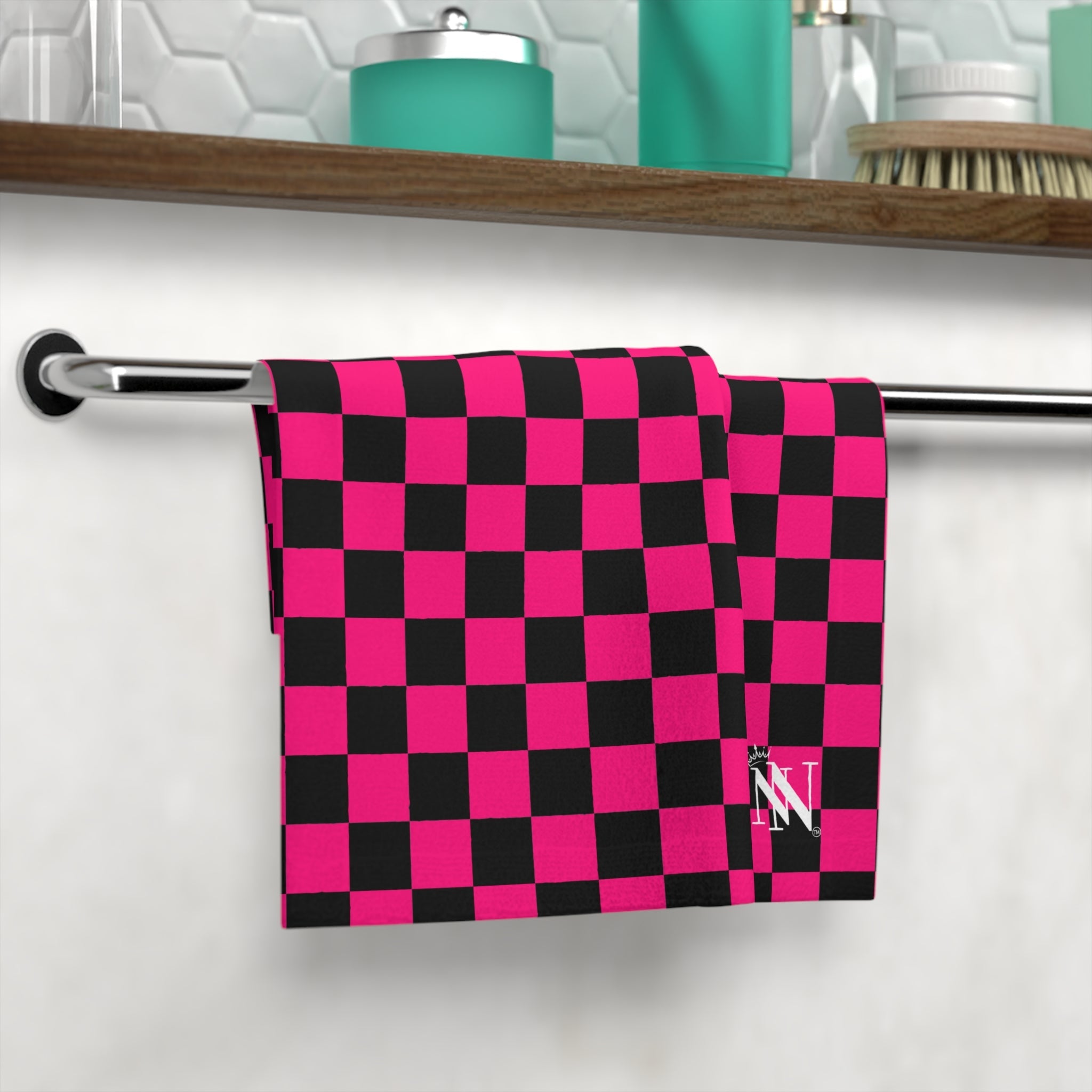 Signature Pink Black Checkers | Mix & Match Lils’ Fun-Flirty Lovers’ Towels