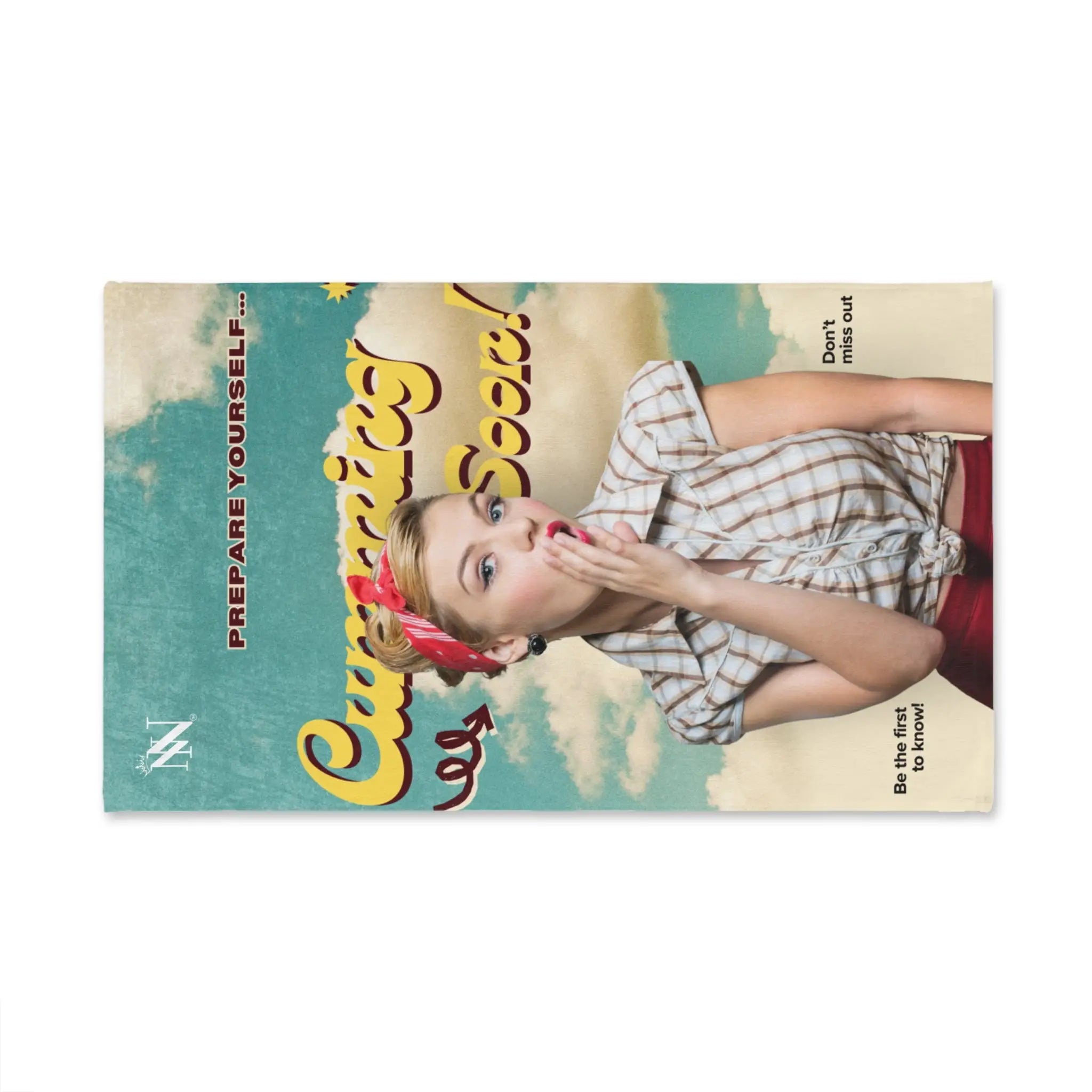 Cumming Soon Vintage Poster | Mix & Match Classic Fun-Flirty Lovers’ Towels