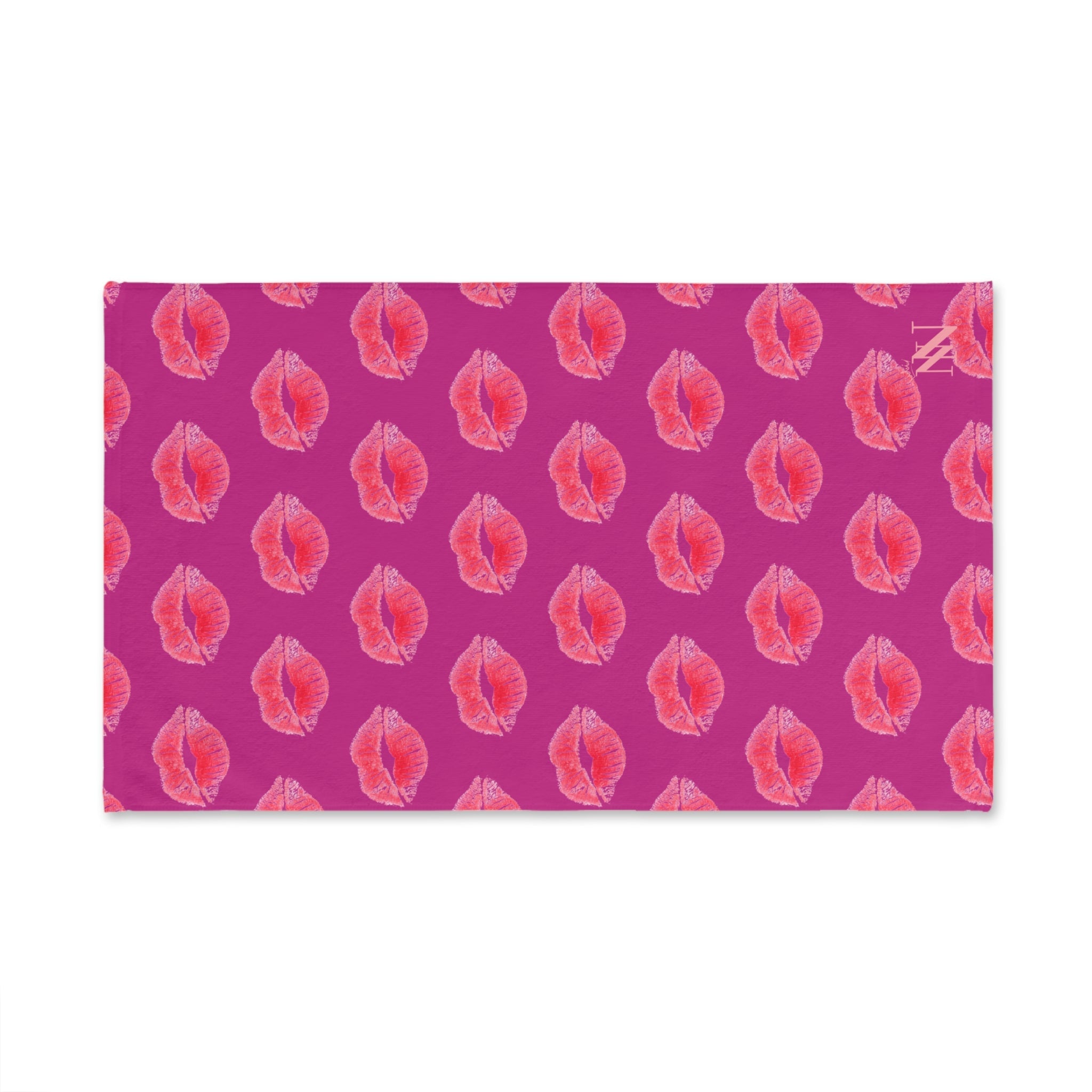 Lips Kiss Mark Pattern Hot Pink Cum Towel