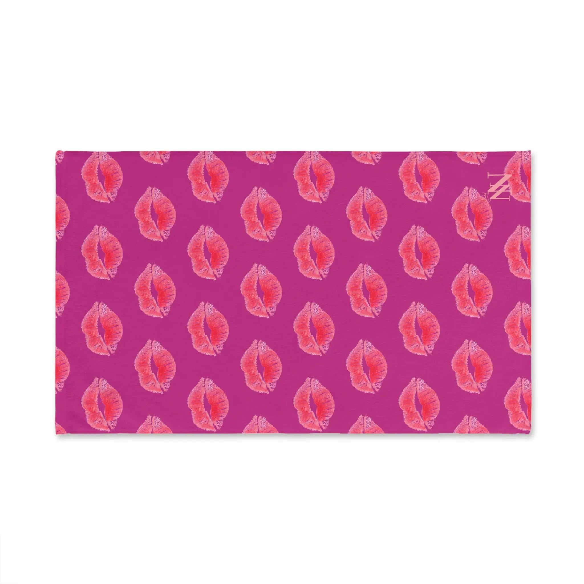 Lips Kiss Mark Pattern Hot Pink Cum Towel