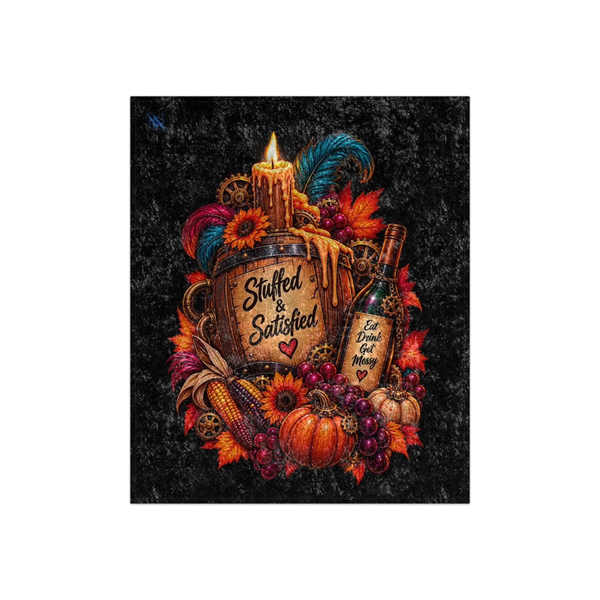 Stuffed & Satisfied Thanksgiving | Nectar Napkins Fun-Flirty Loversโ Crushed Velvet Blankets