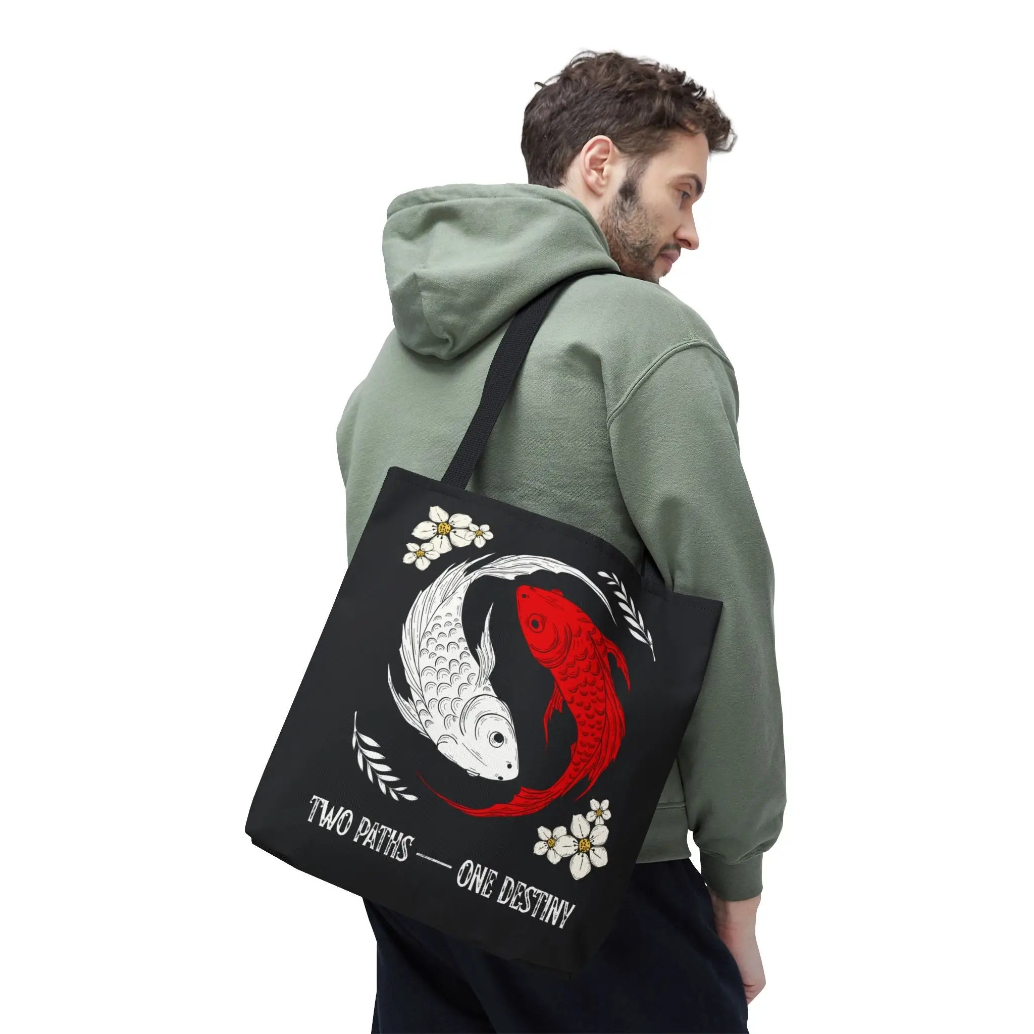 Two Paths One Destiny Koi Fish Ying Yang Tote Bag
