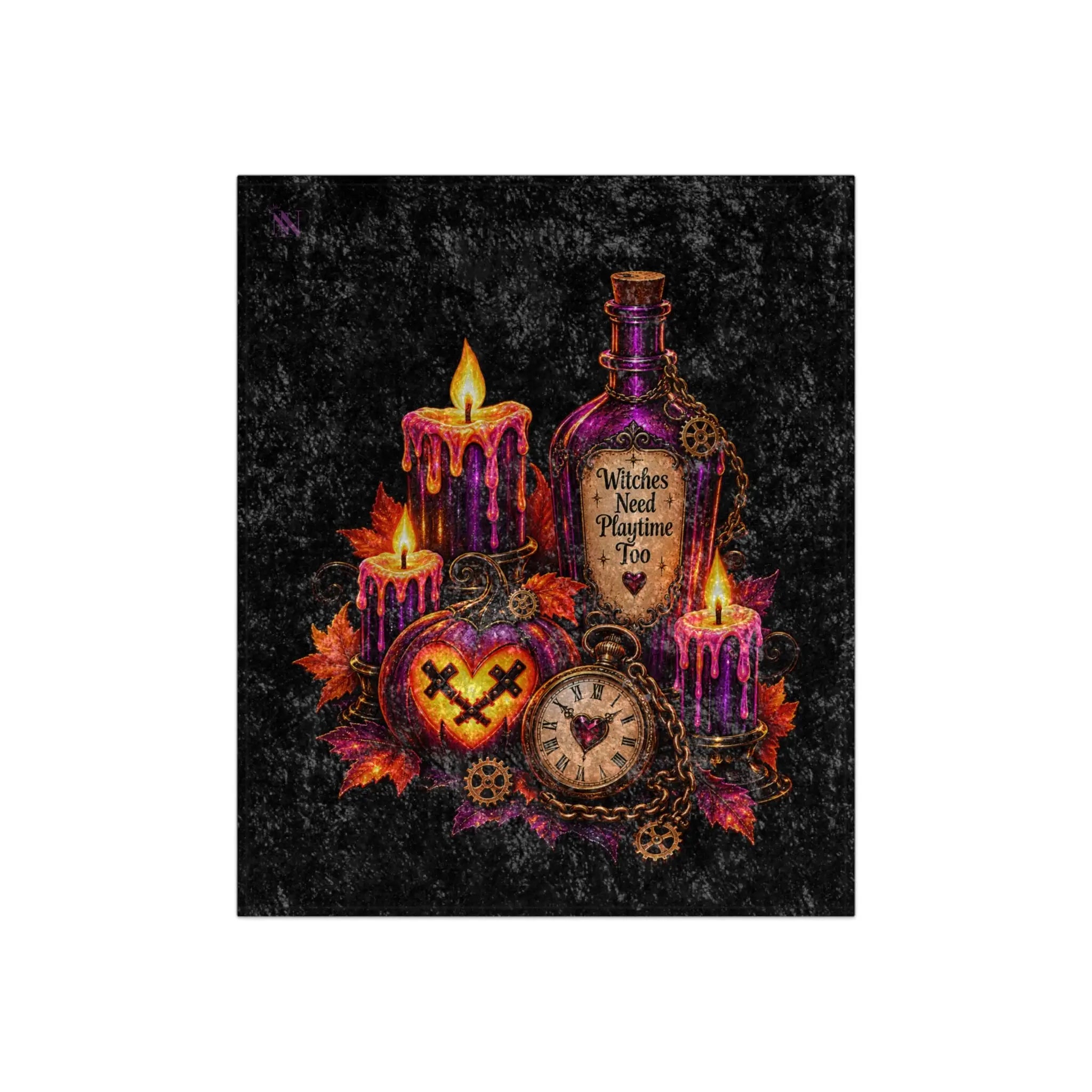 Witches Need Playtime Too | Nectar Napkins Fun-Flirty Lovers’ Crushed Velvet Blankets