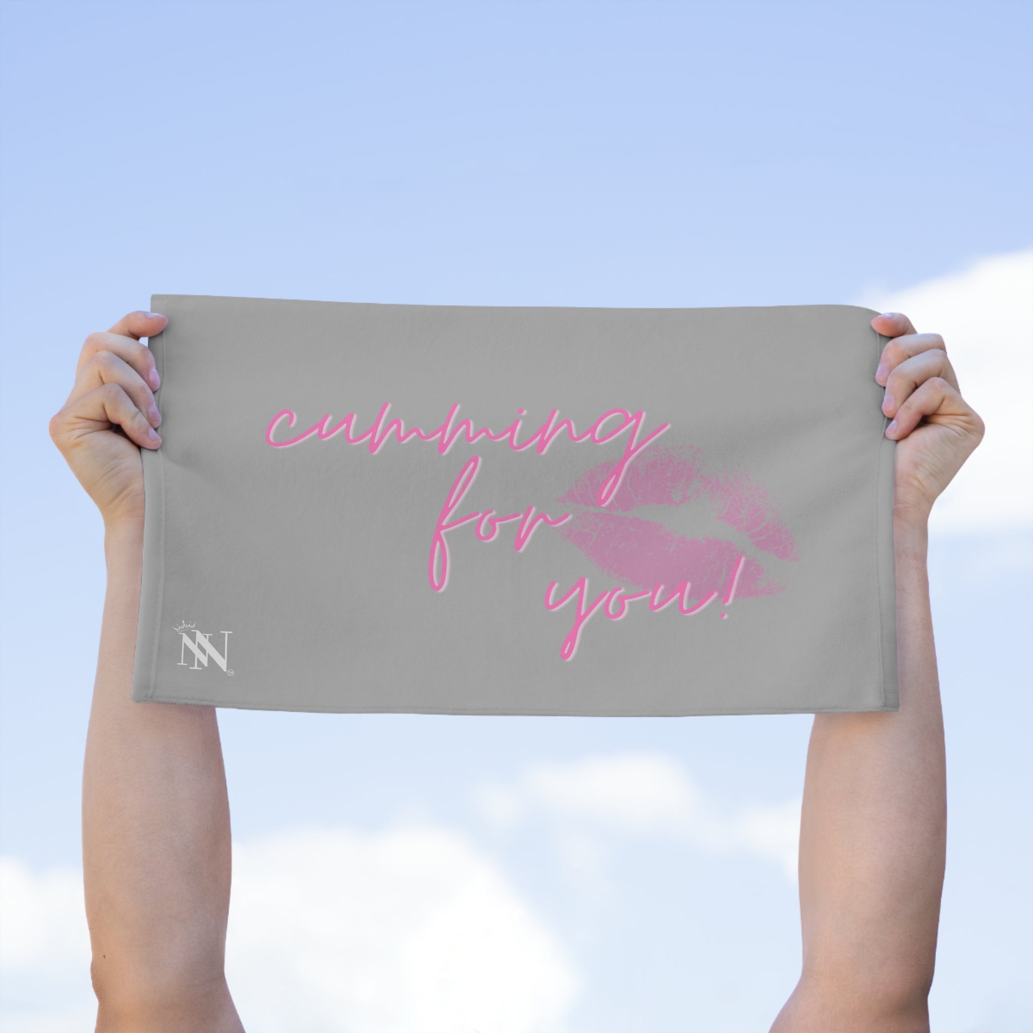 Cumming for You! Light Grey | Mix & Match Soft Fun-Flirty Lovers’ Towels