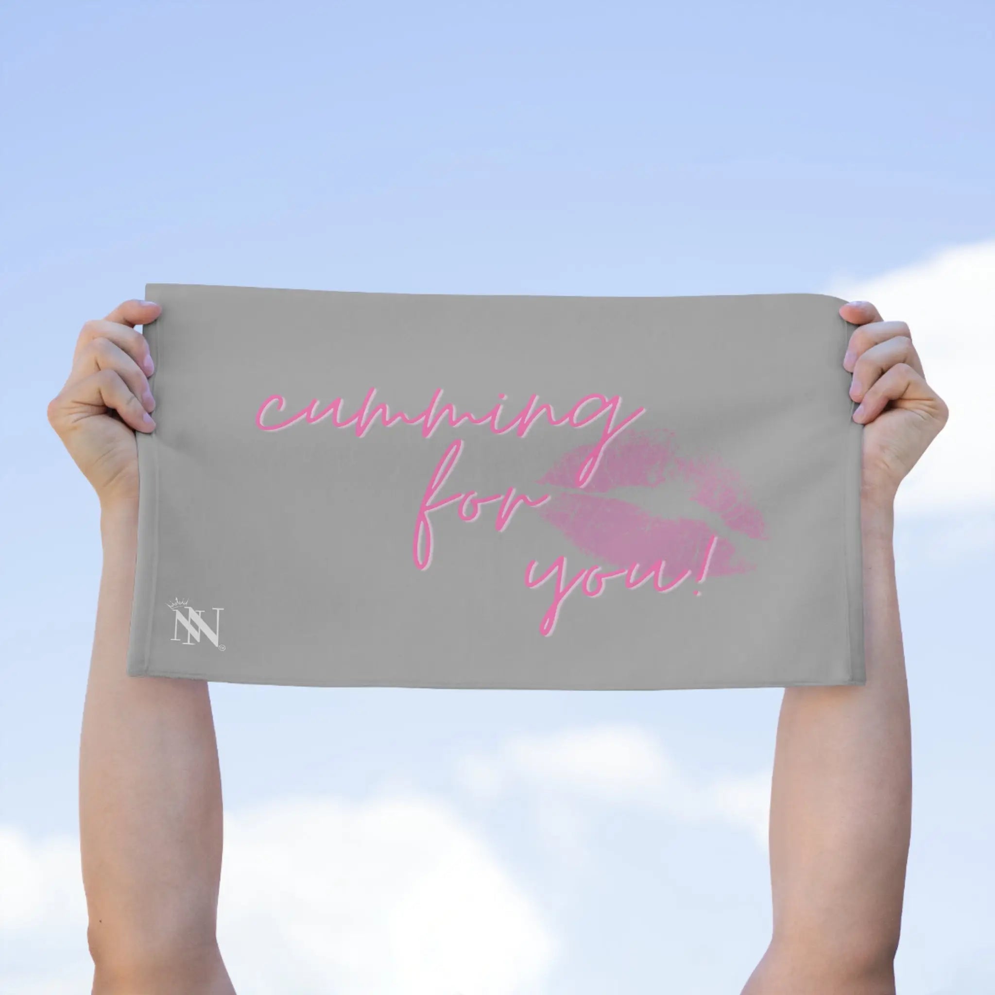 Cumming for You! Light Grey | Mix & Match Soft Fun-Flirty Lovers’ Towels