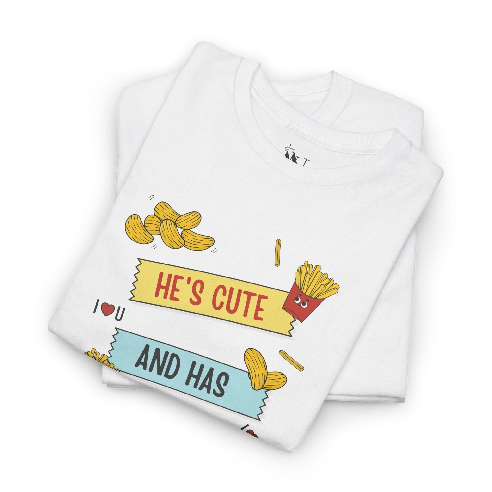 He’s Cute and Has Snacks | Mix & Match Cotton Unisex Fun-Flirty Lovers’ T-Shirts