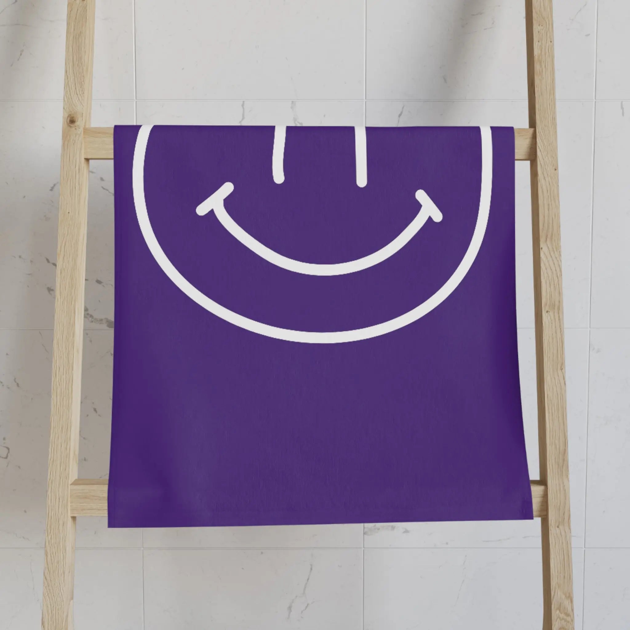 Happy Smiling Emoji Purple | Mix & Match Classic Fun-Flirty Lovers’ Towels