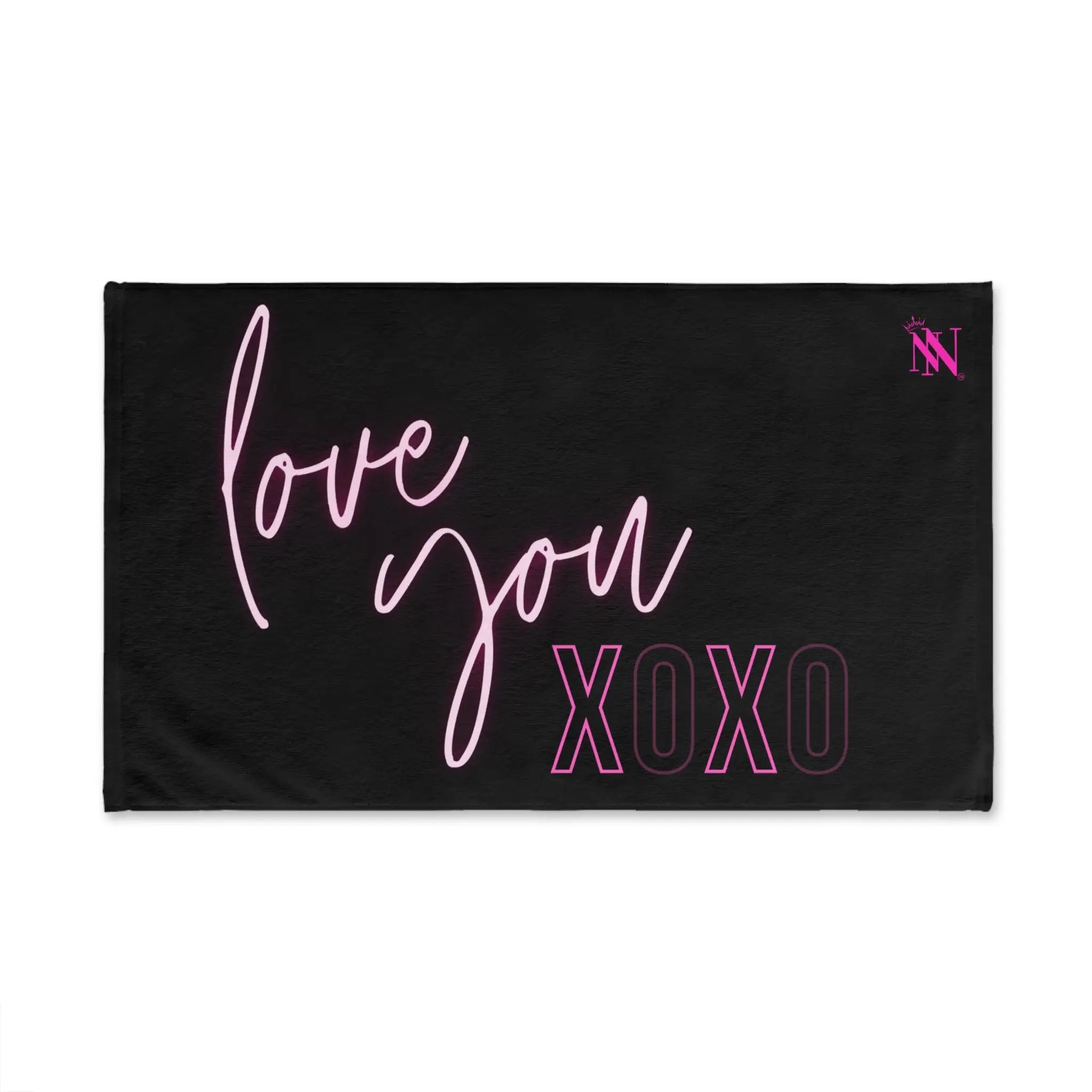 Love You XOXO Black | Mix & Match Classic Fun-Flirty Lovers’ Towels