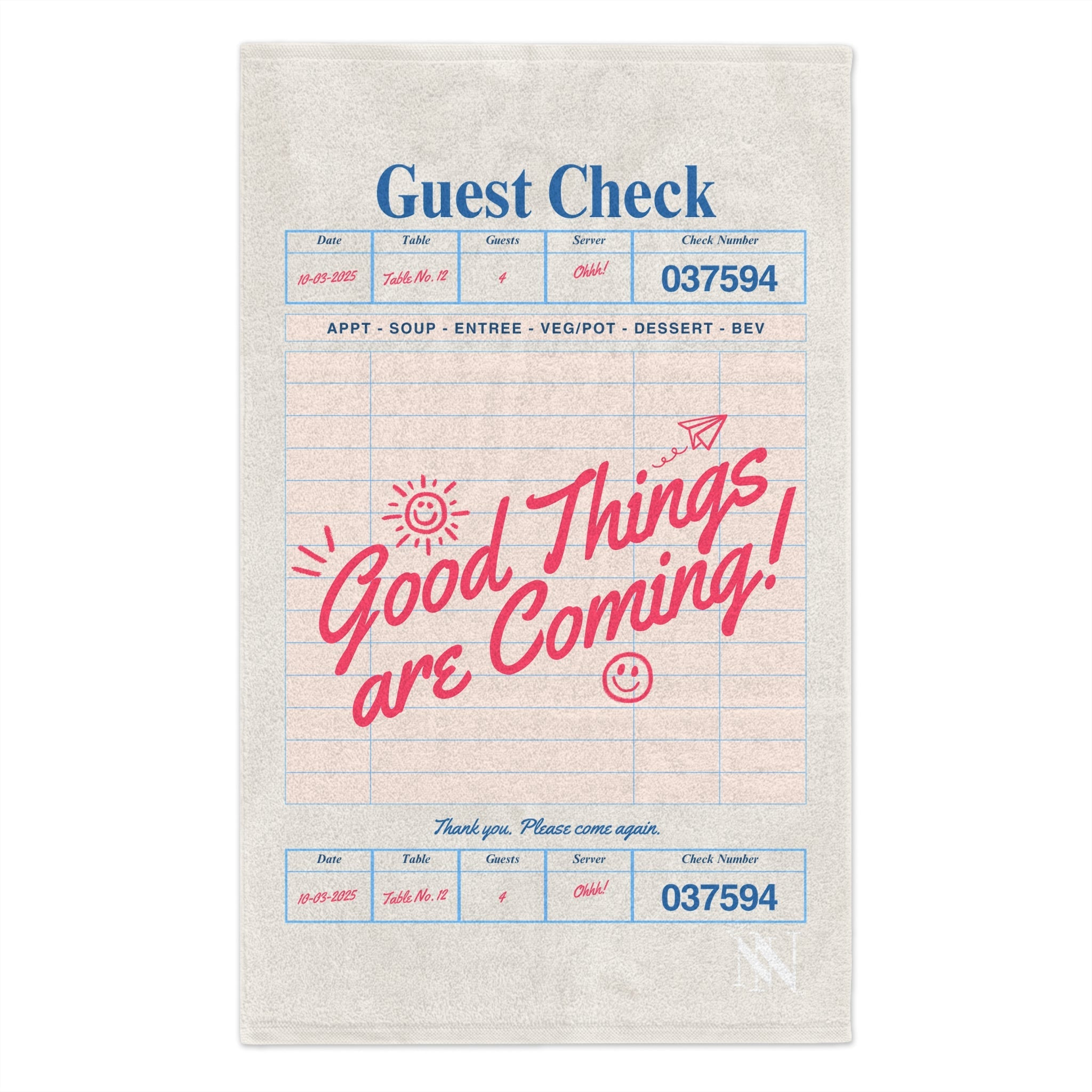 Good Things Are Coming! Guest Check | Mix & Match Soft Fun-Flirty Lovers’ Towels