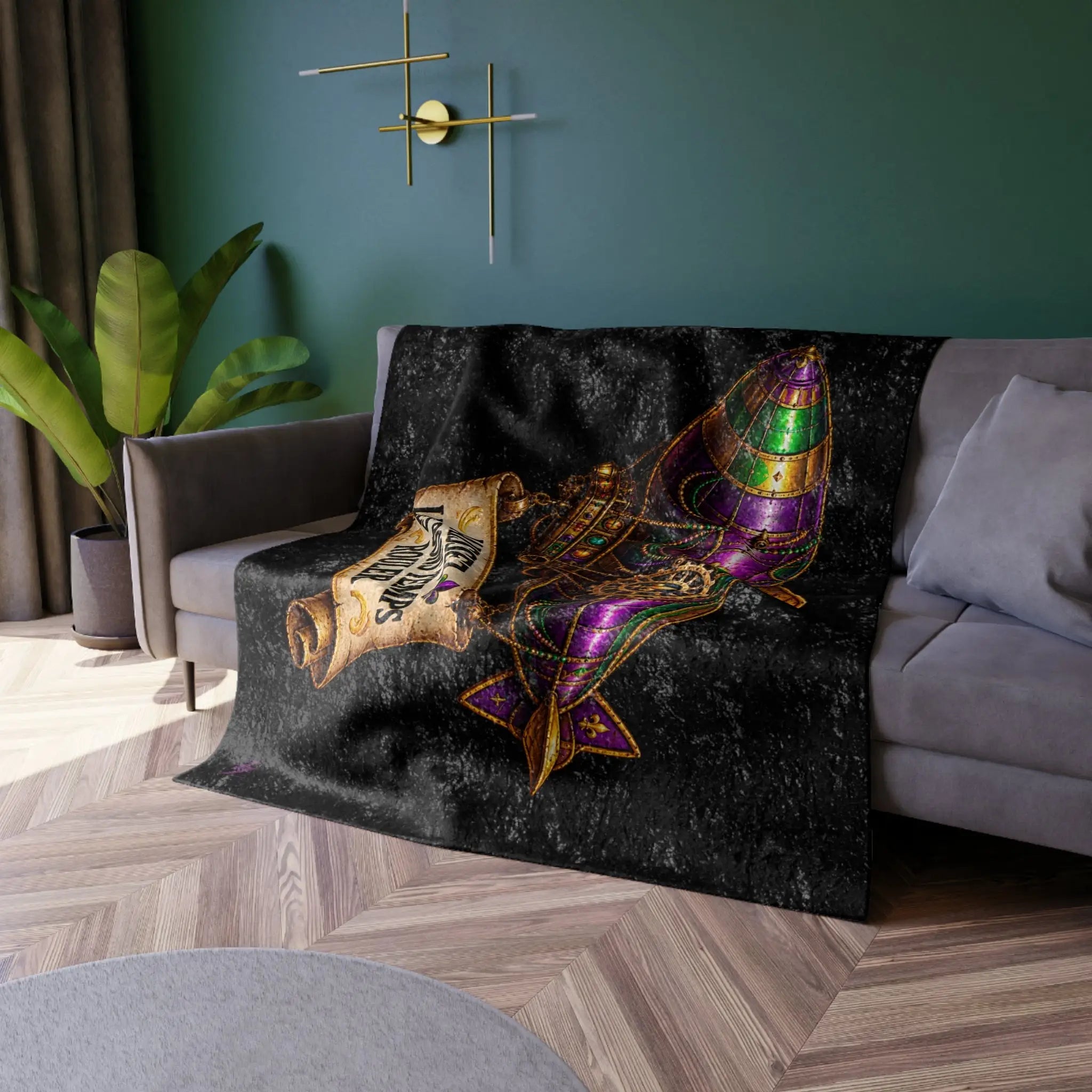 Laissez Les Bons Temps Rouler Blimp Crushed Velvet Blanket