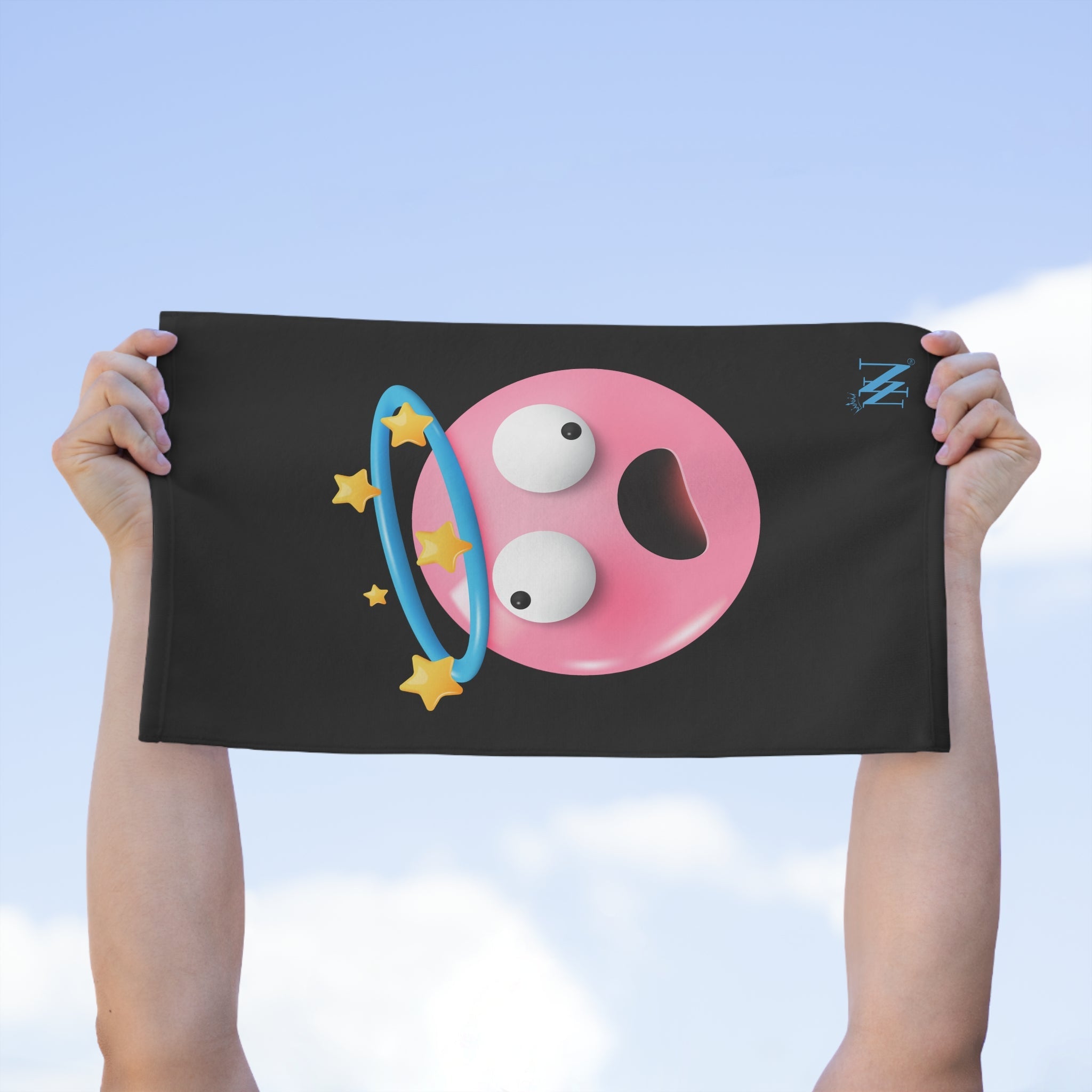 Seeing Stars Emoji Black | Mix & Match Soft Fun-Flirty Lovers’ Towels