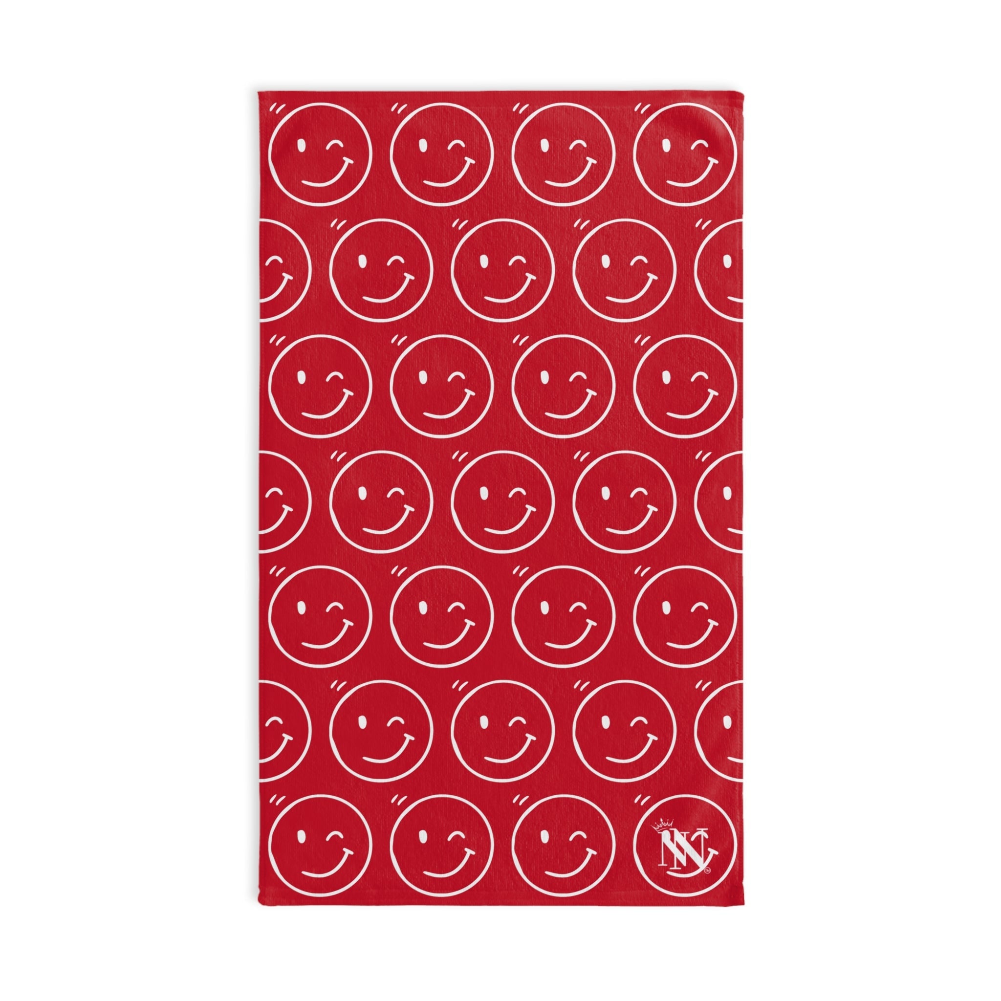 Wink Emoji Pattern Red Cum Towel