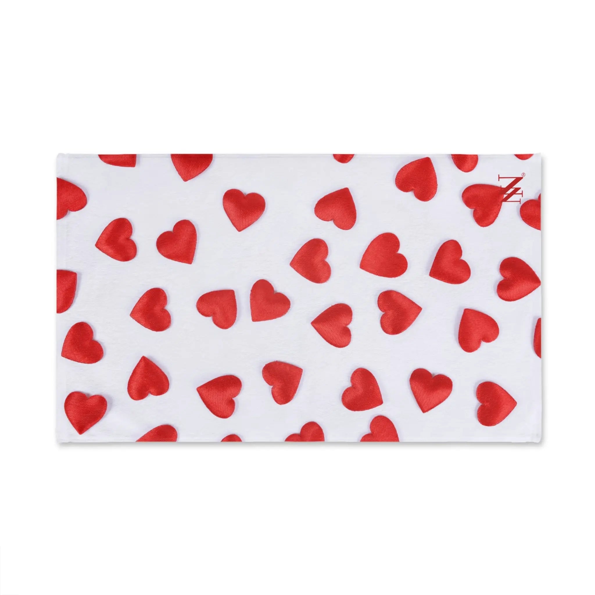 Fun Puffy Red Heart Pattern Cum Towel