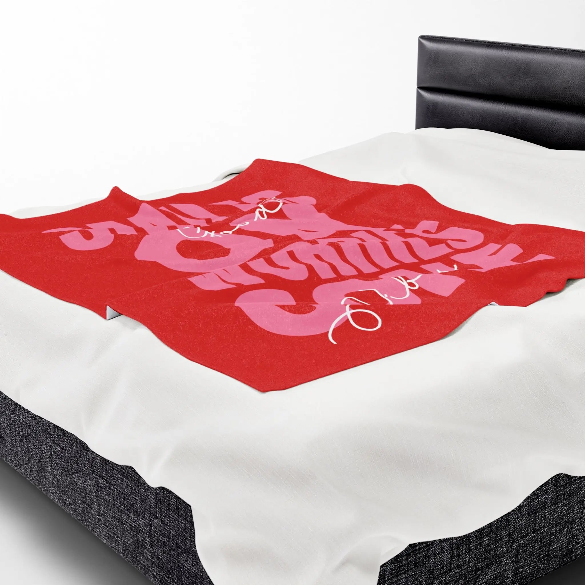Smiles On Worries Gone Good Vibes | Mix & Match Velveteen Fun-Flirty Lovers’ Blankets