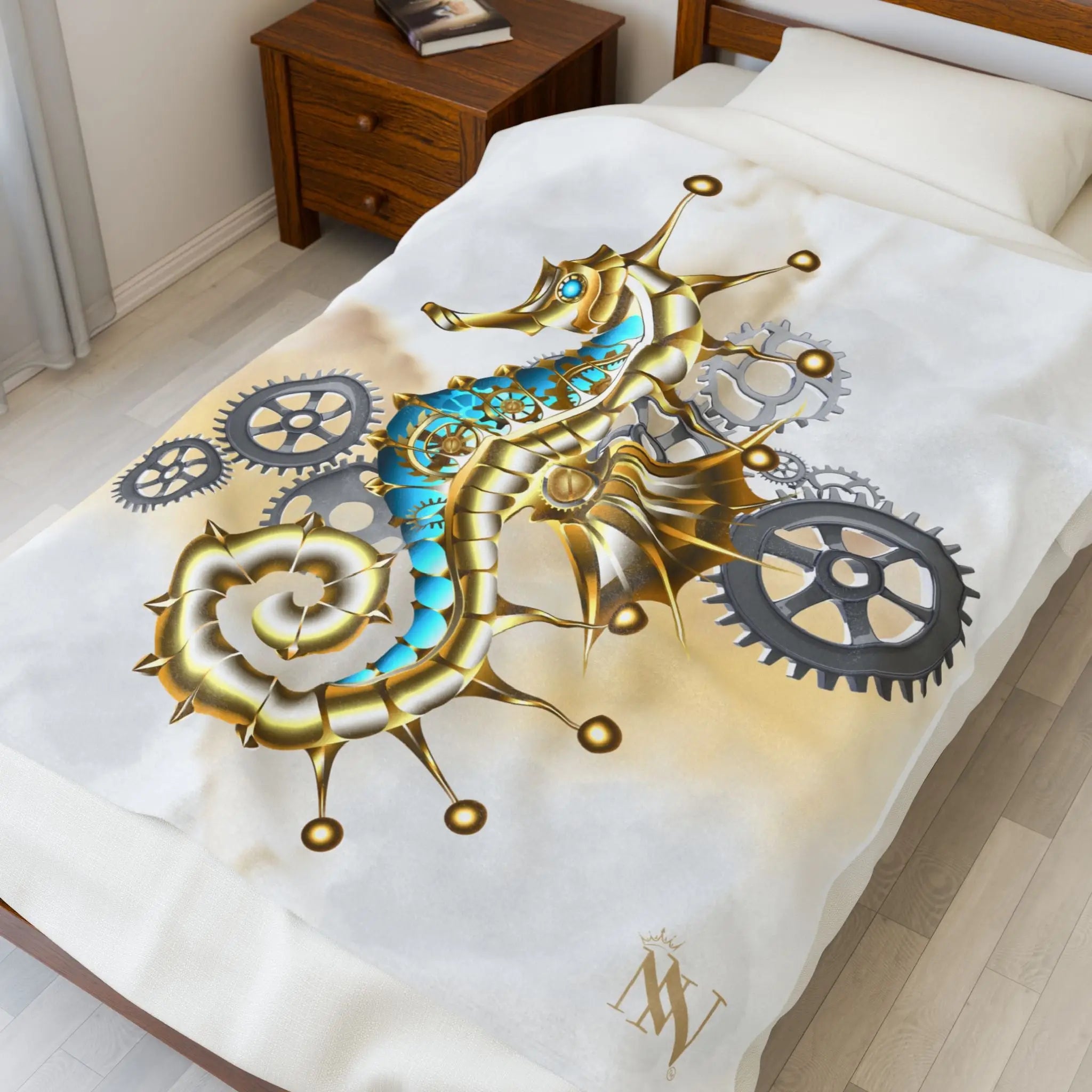 Steampunk Seahorse | Mix & Match Velveteen Fun-Flirty Lovers’ Blankets