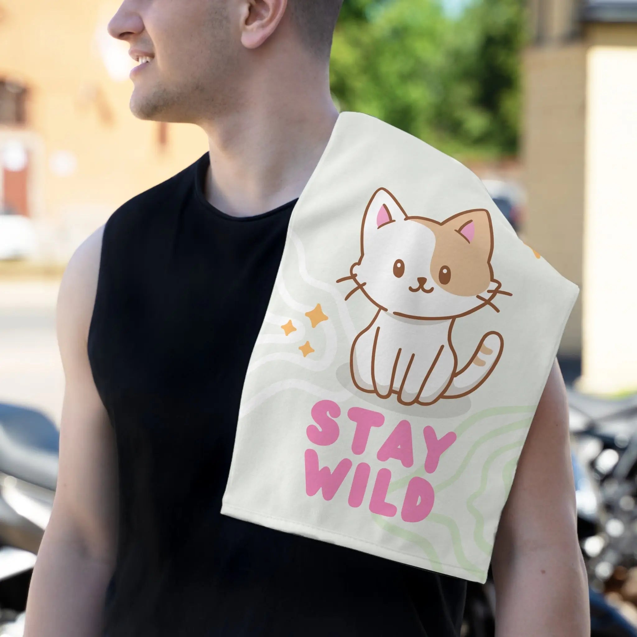 Stay Wild Cute Kitty | Mix & Match Soft Fun-Flirty Lovers’ Towels