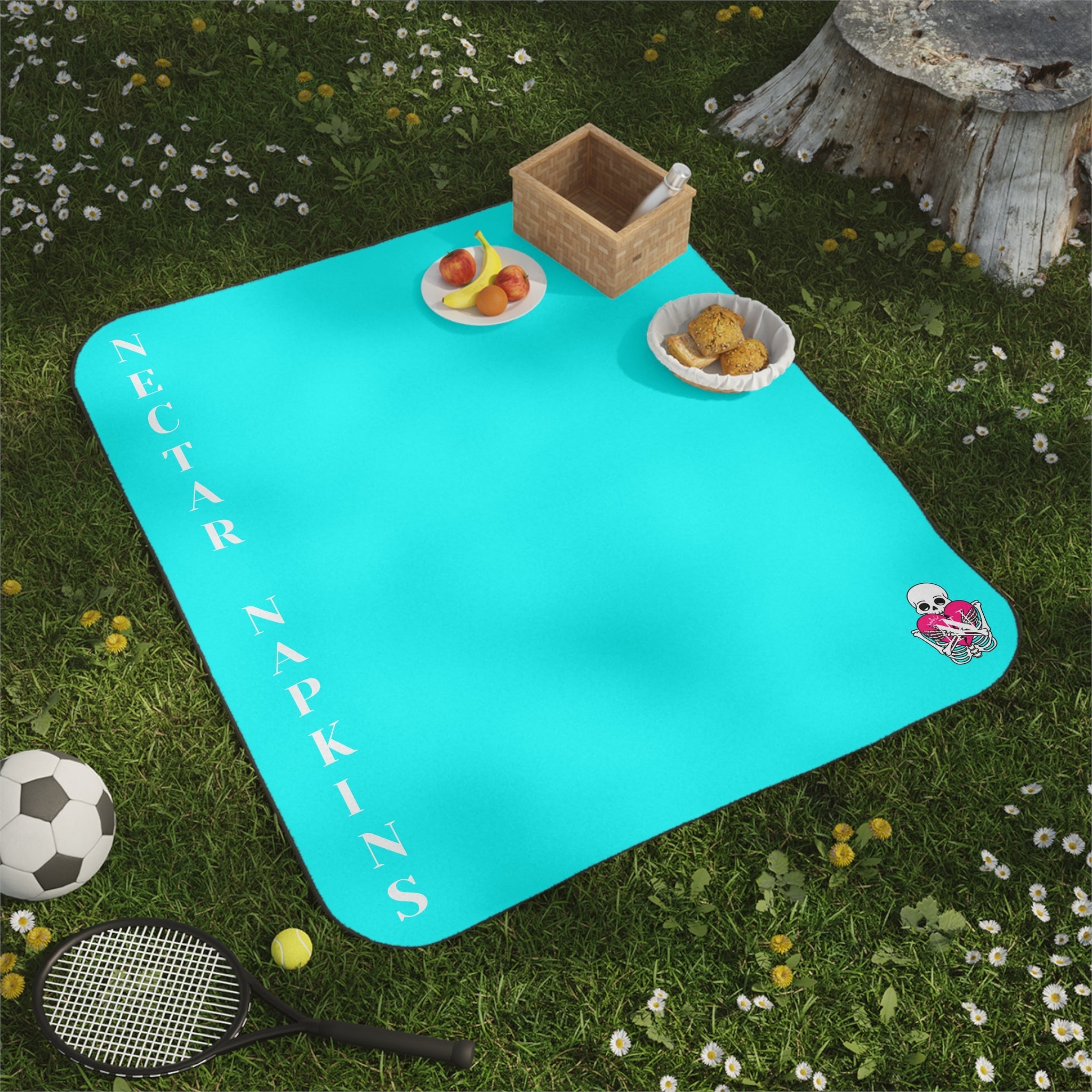 Nectar Napkins Brand Neon Blue Water-Resistant Sex Blanket
