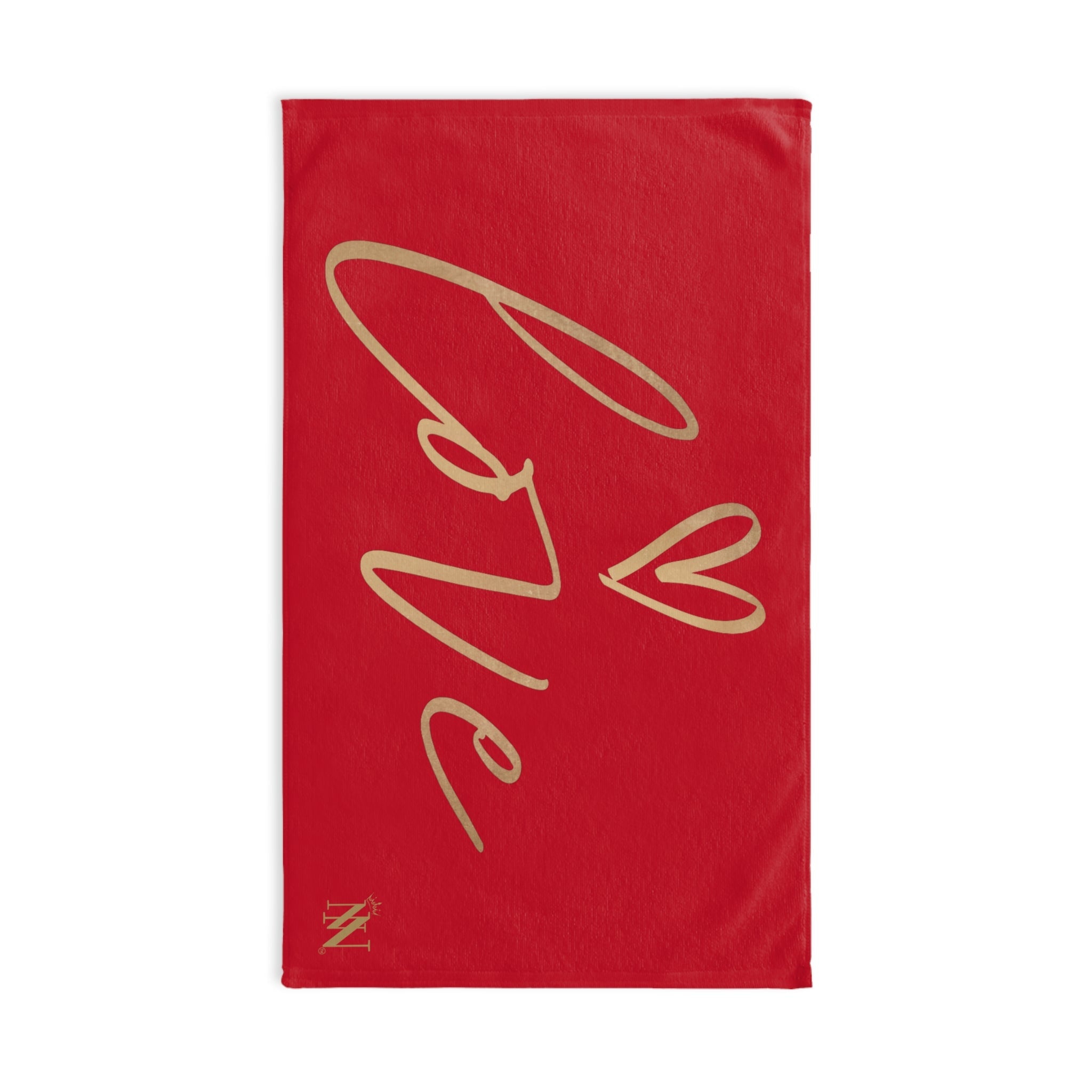 Gold Love Heart Red Cum Towel