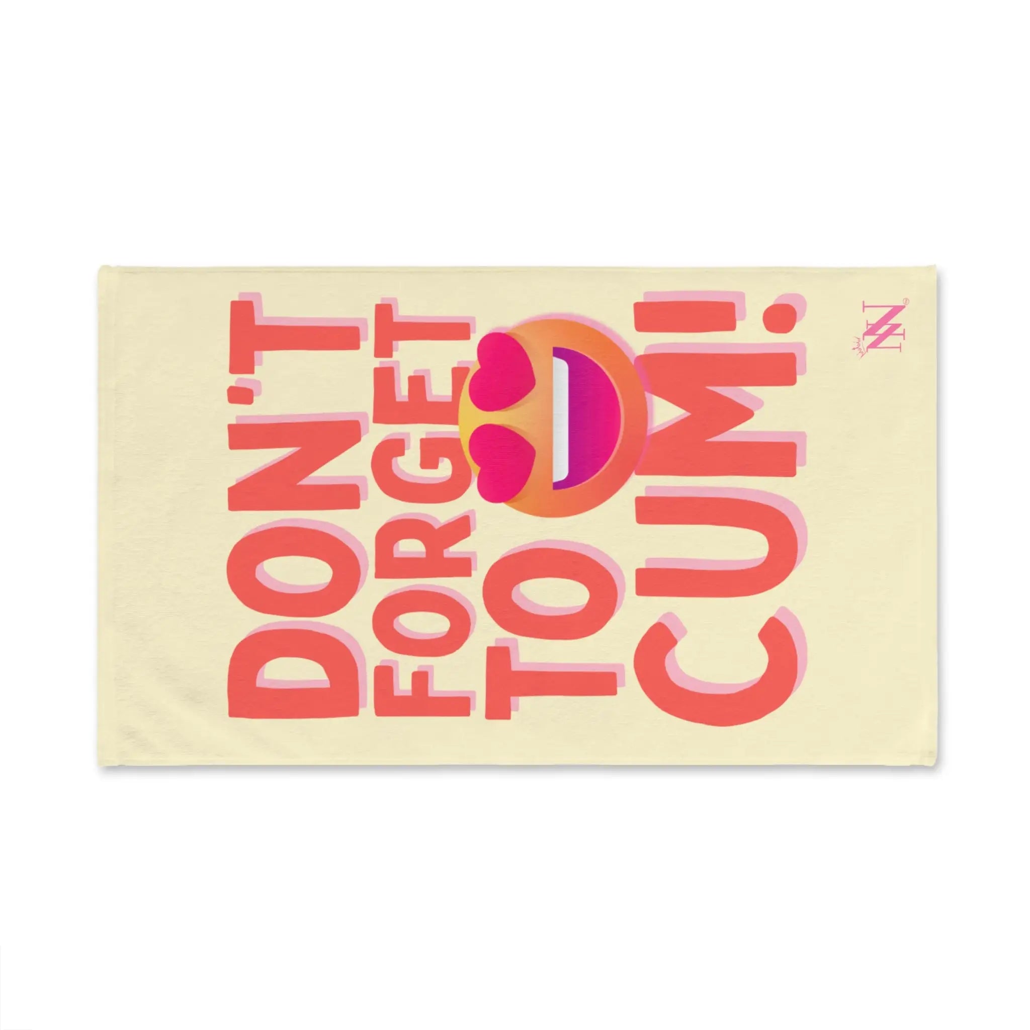 Don’t Forget to Cum! Heart Eyes Emoji Cum Towel