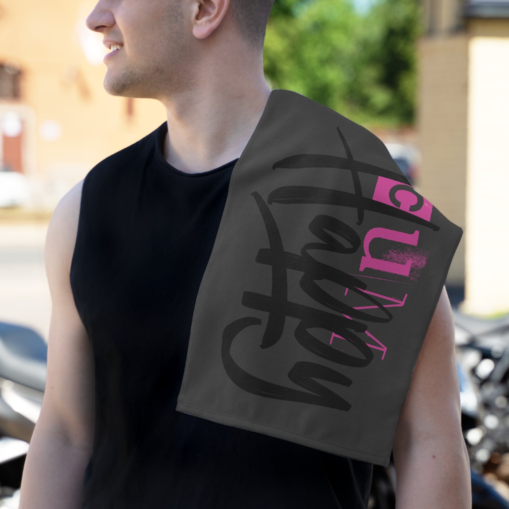 Cum Happy Dark Grey | Mix & Match Soft Fun-Flirty Lovers’ Towels