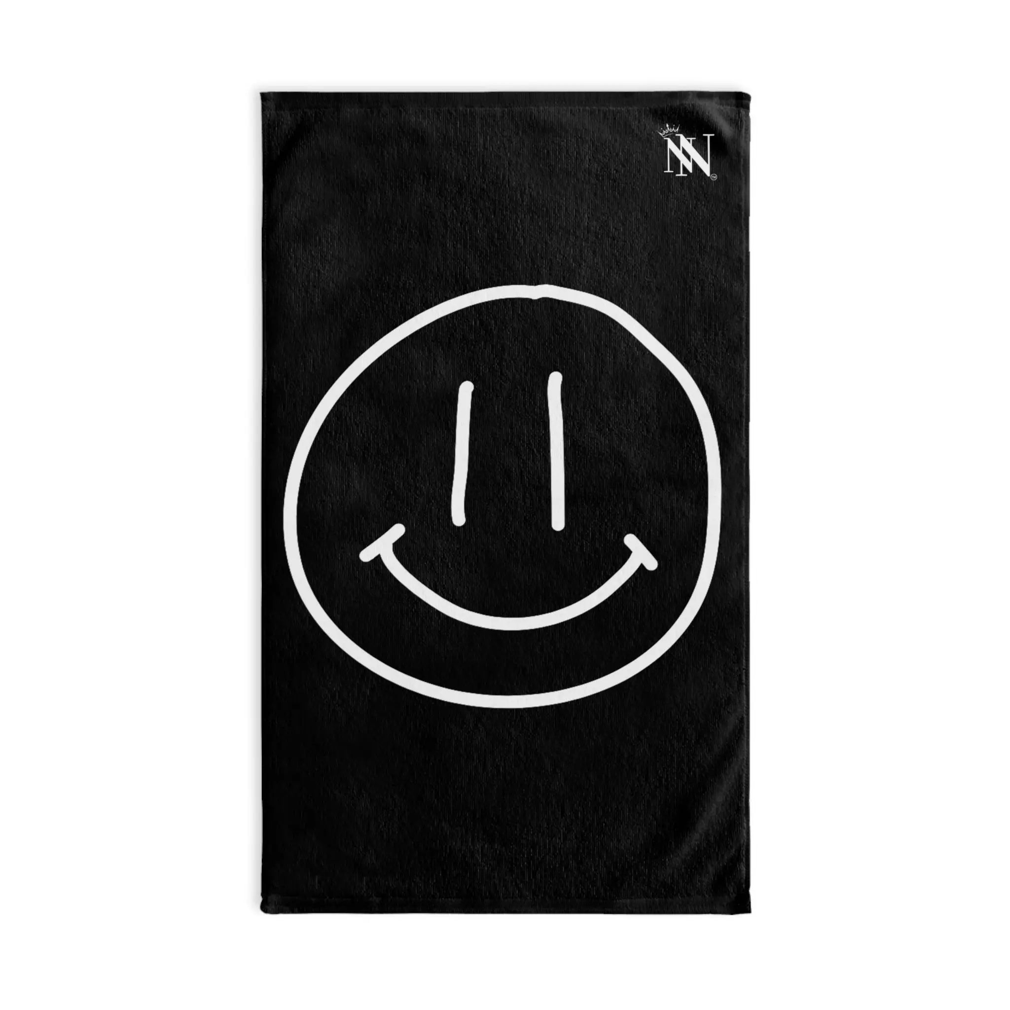 Happy Smiling Emoji Black | Mix & Match Classic Fun-Flirty Lovers’ Towels