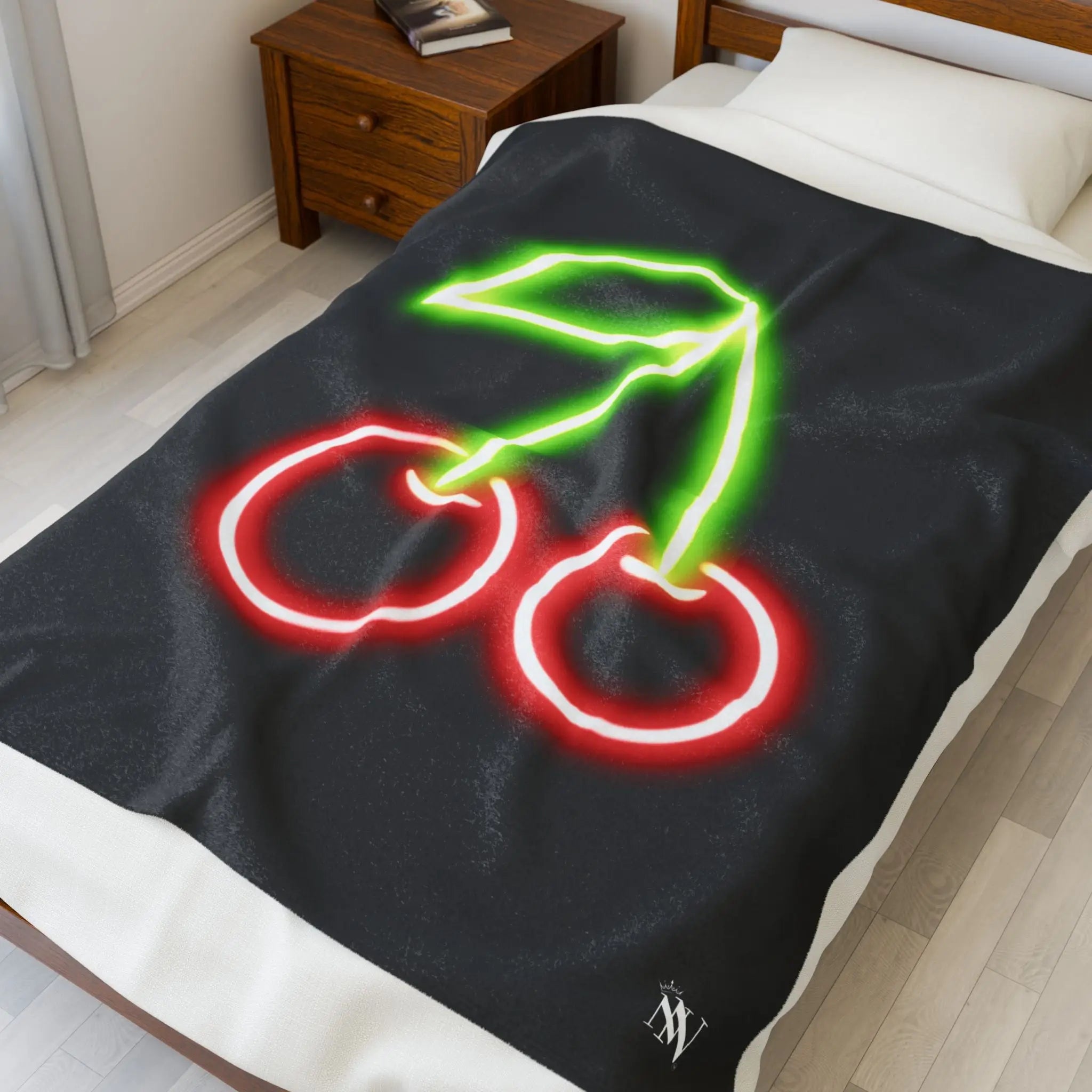 Neon Cherries | Mix & Match Velveteen Fun-Flirty Lovers’ Blankets
