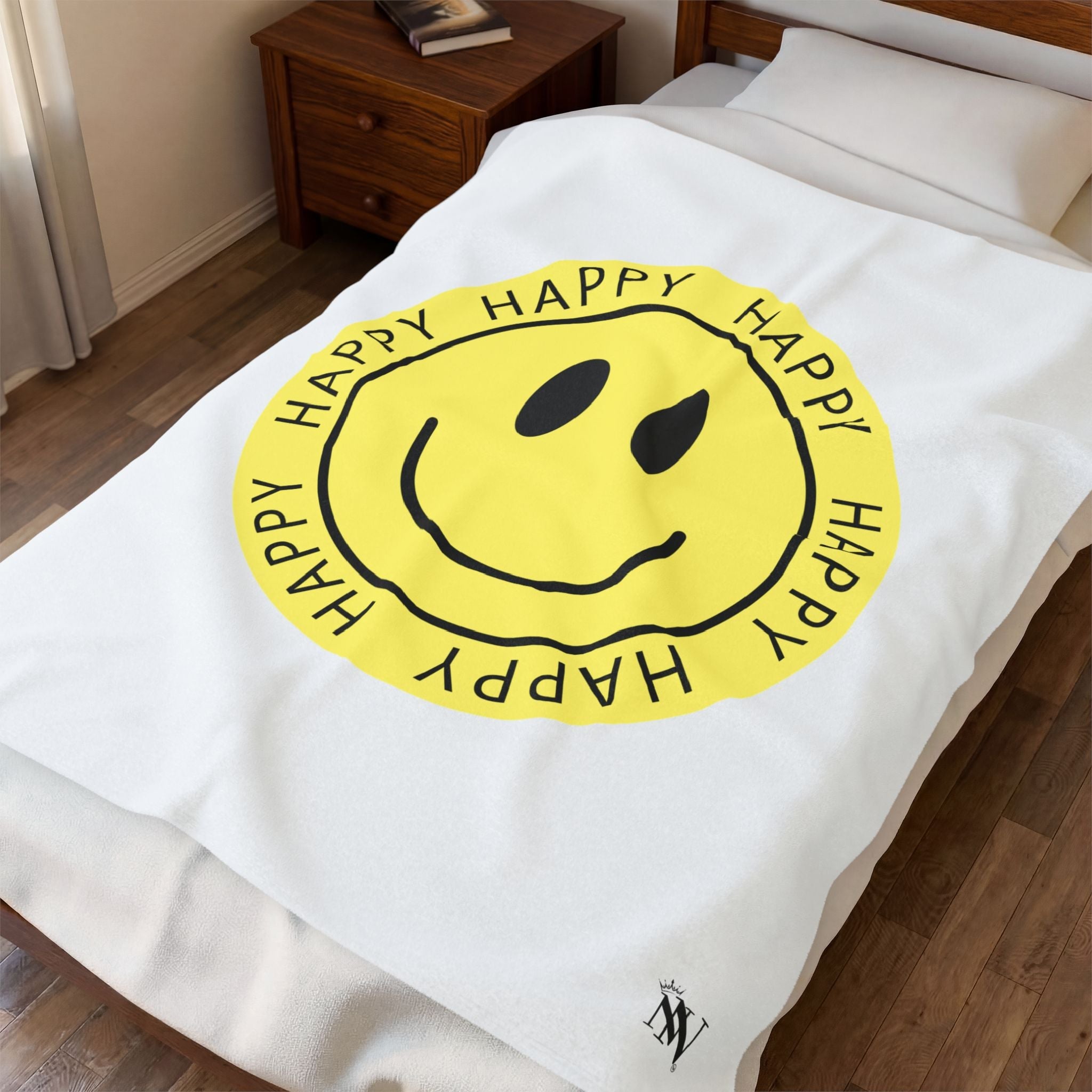 Happy Face Sticker Romantic Gifts Silky Soft Love Blanket