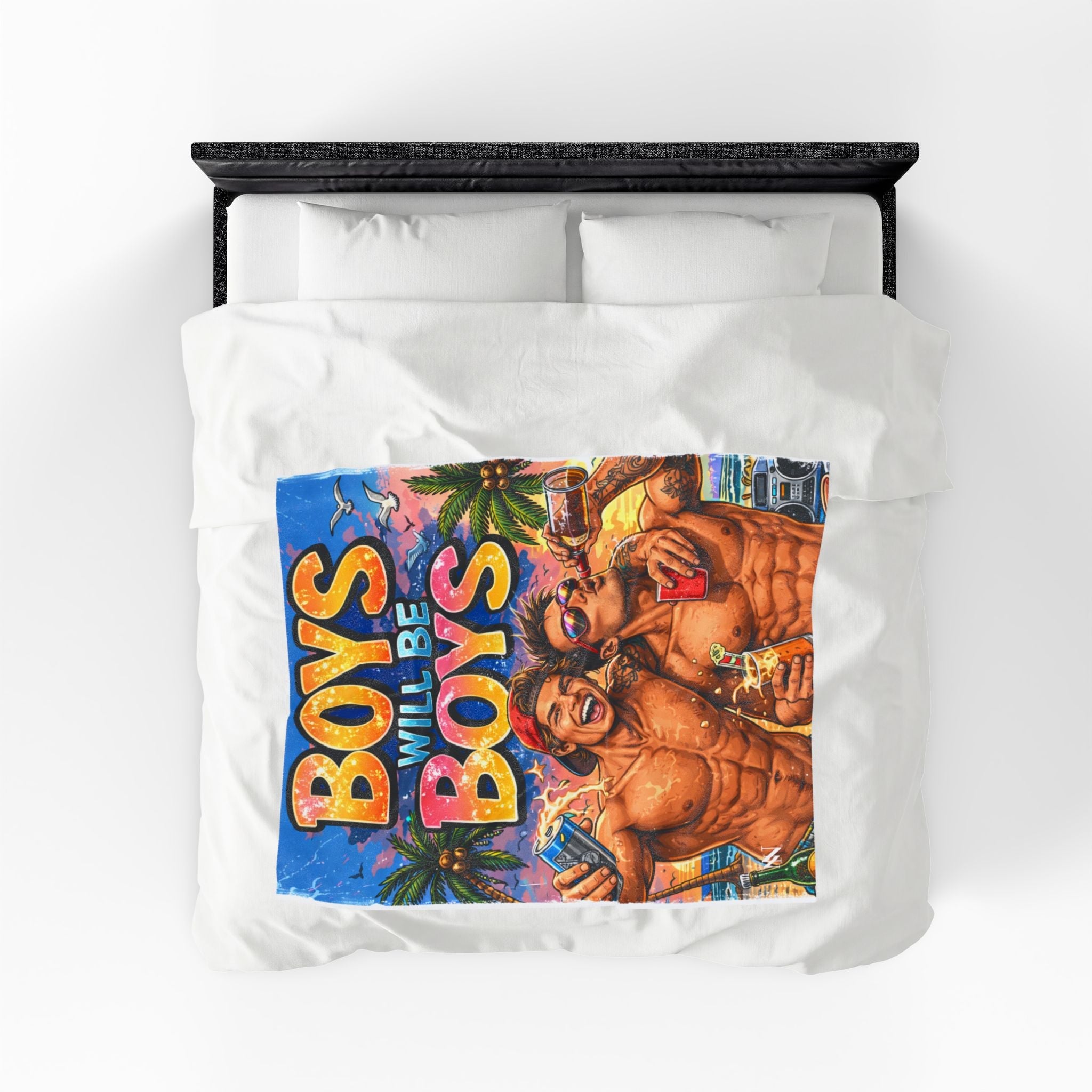 Party Boys Will Be Boys Graphic Series Couple Romantic Gifts Silky Soft Love Blanket