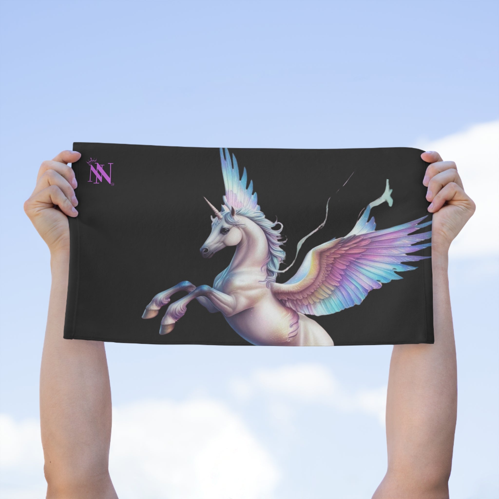 Unicorn with Wings Black | Mix & Match Soft Fun-Flirty Lovers’ Towels