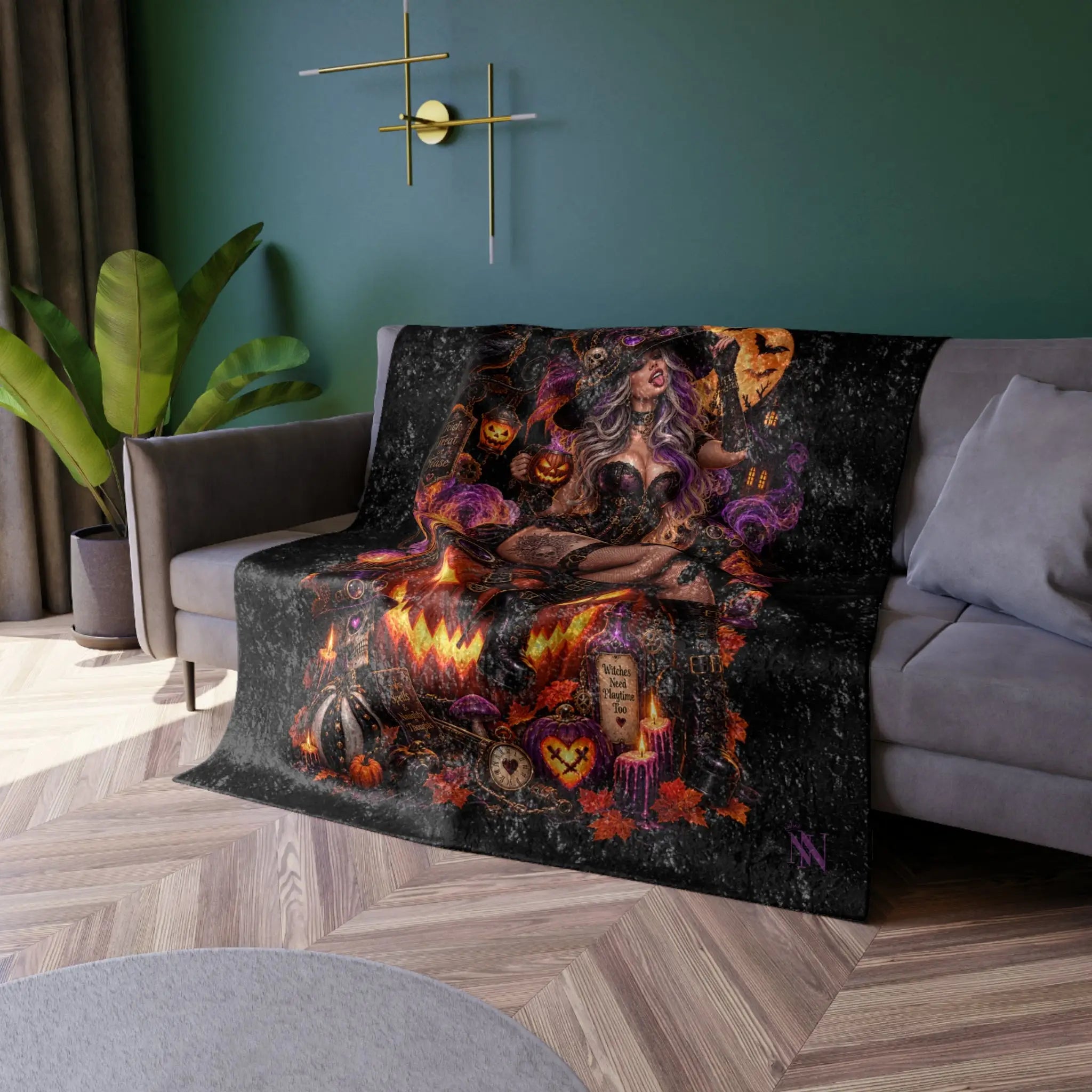 Halloween Wicked Fantasy | Nectar Napkins Fun-Flirty Lovers’ Crushed Velvet Blankets