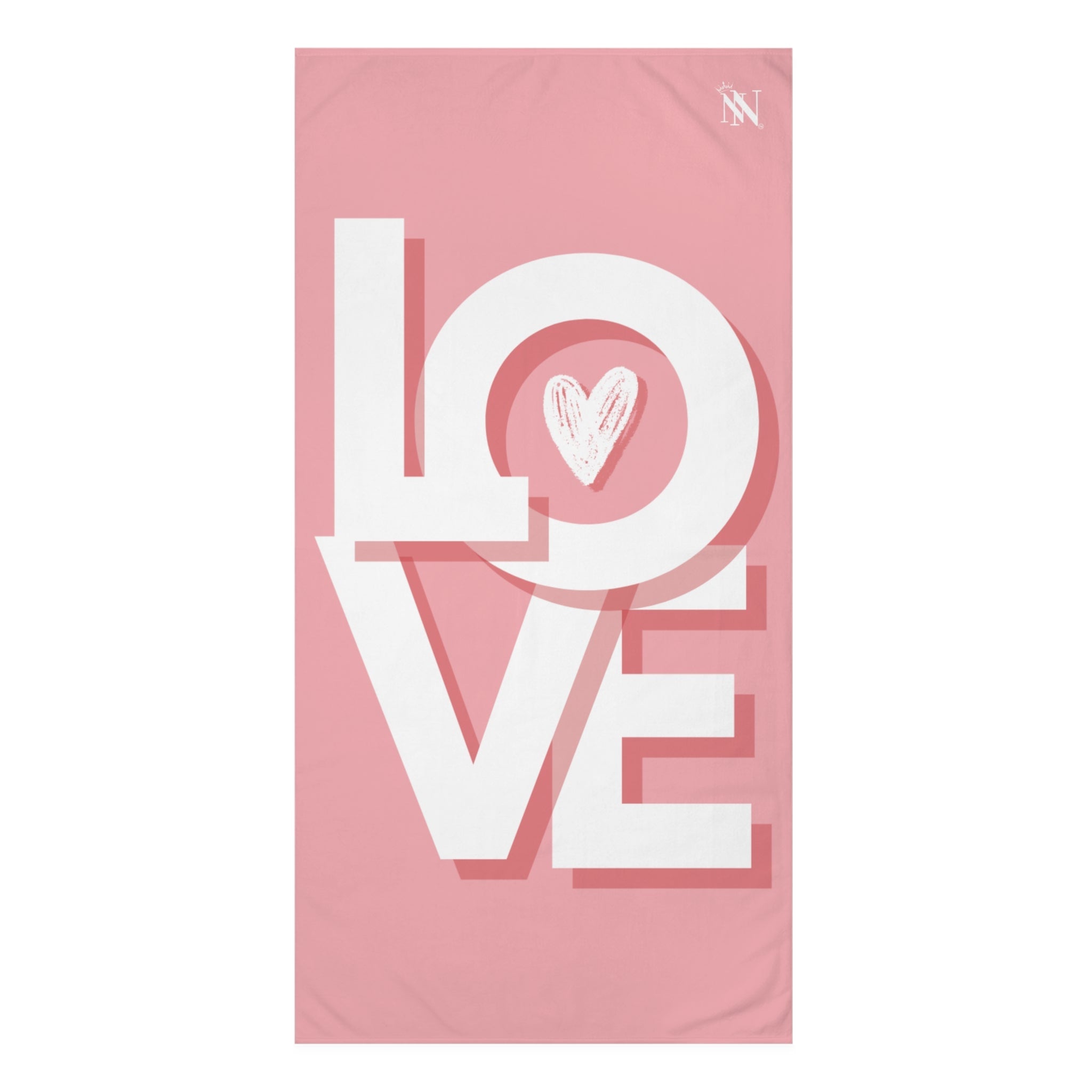 Block Letter Love Heart Big Anal Play Sex Towel
