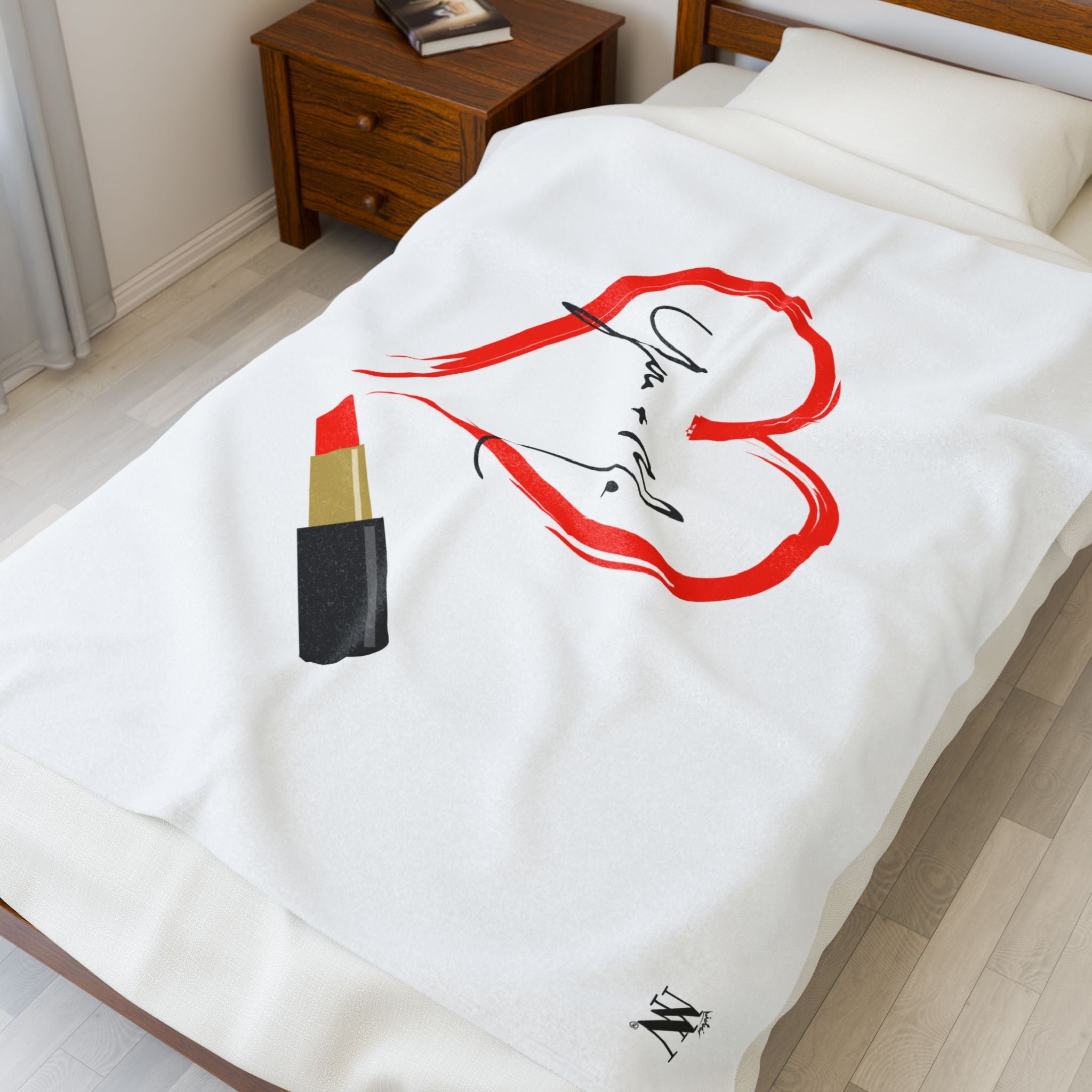 You + Me Lipstick Love | Mix & Match Velveteen Fun-Flirty Lovers’ Blankets