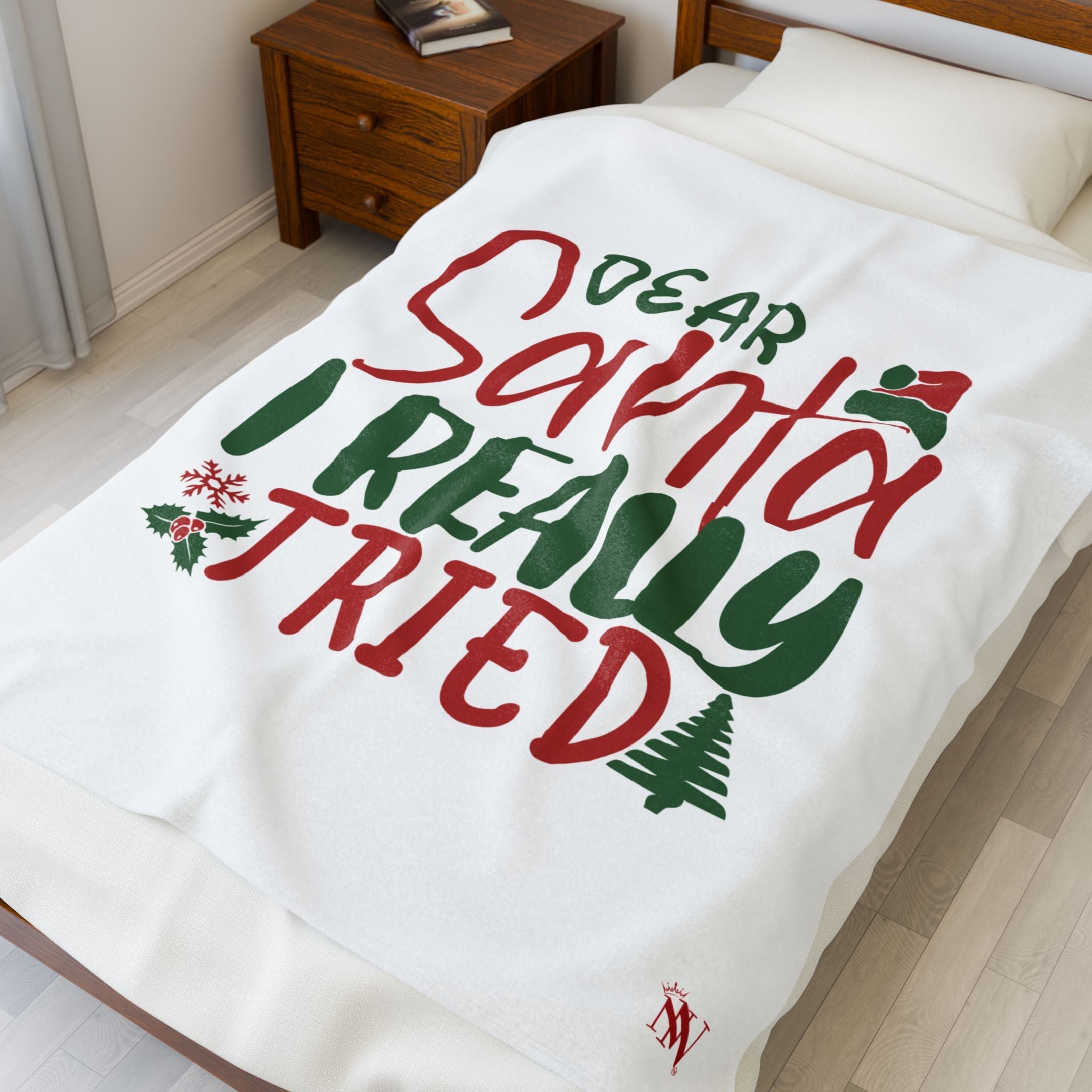 Dear Santa I Really Tried | Mix & Match Velveteen Fun-Flirty Lovers’ Blankets