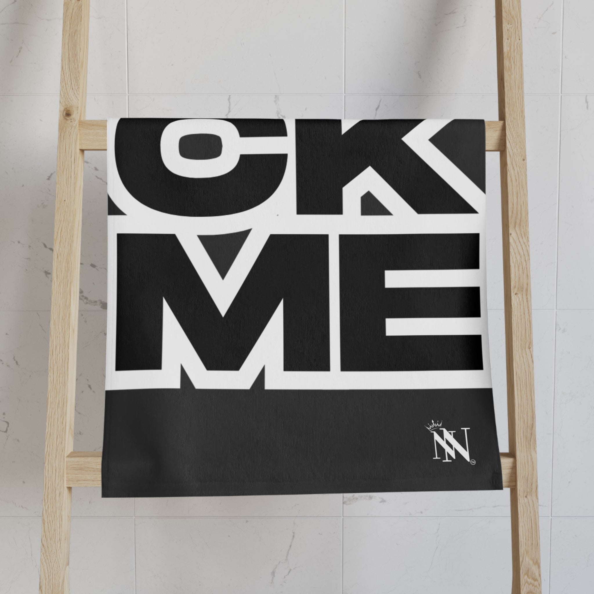 SUCK ME Block Letter Dark Grey Cum Towel