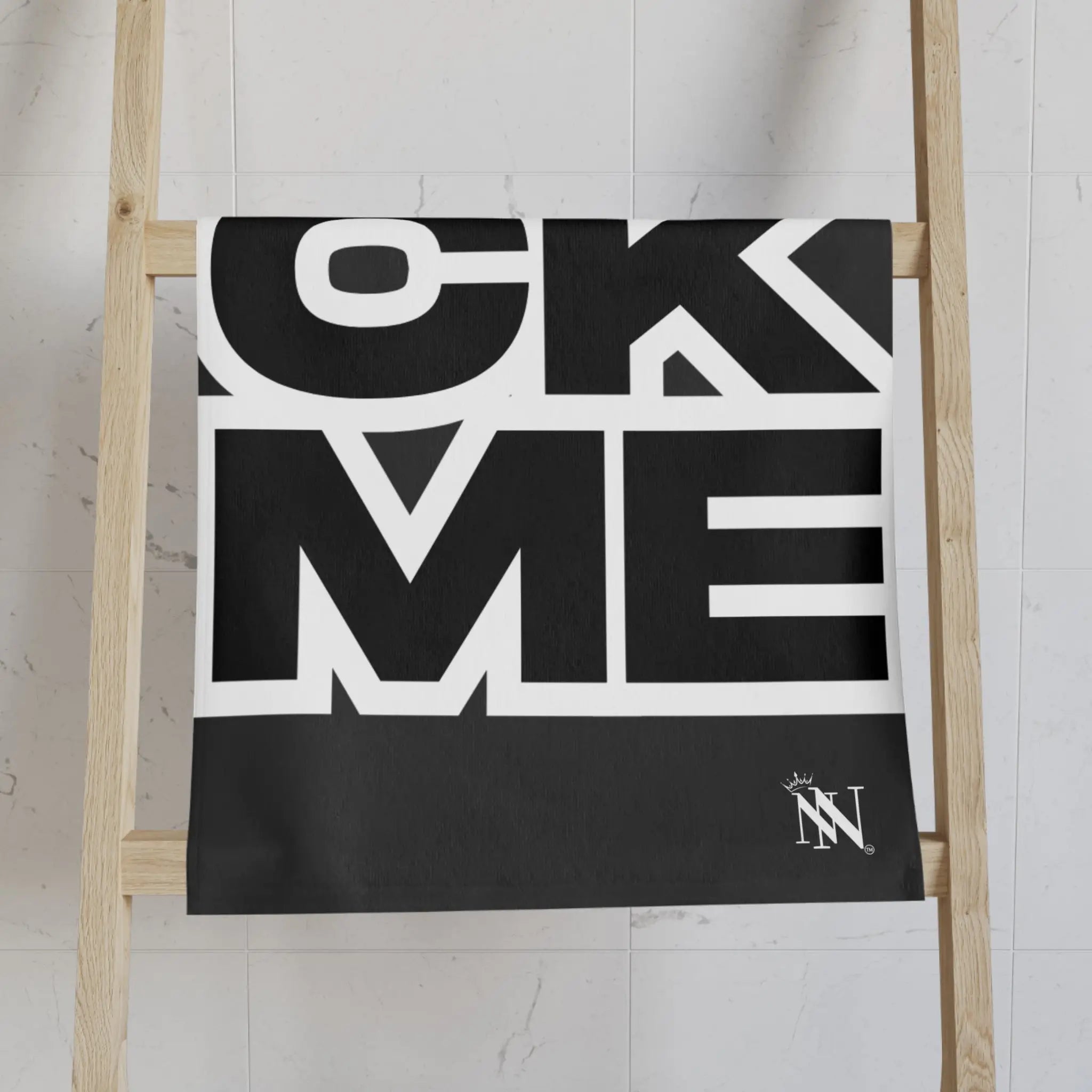 SUCK ME Block Letter Dark Grey Cum Towel