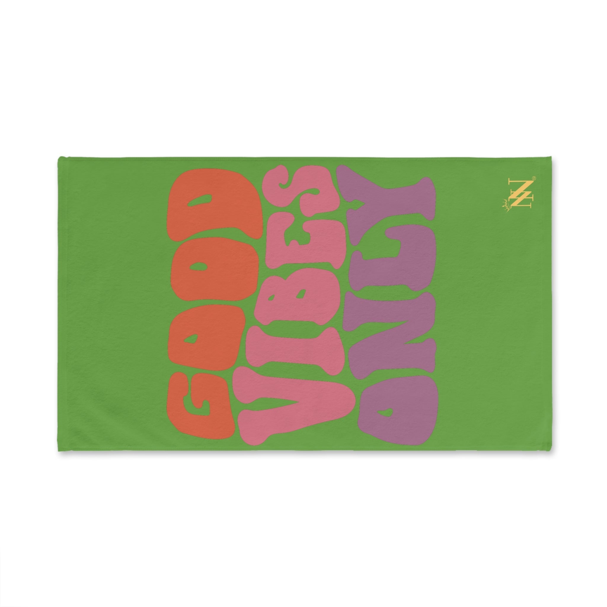 Good Vibes Retro Letters Lime Green Cum Towel