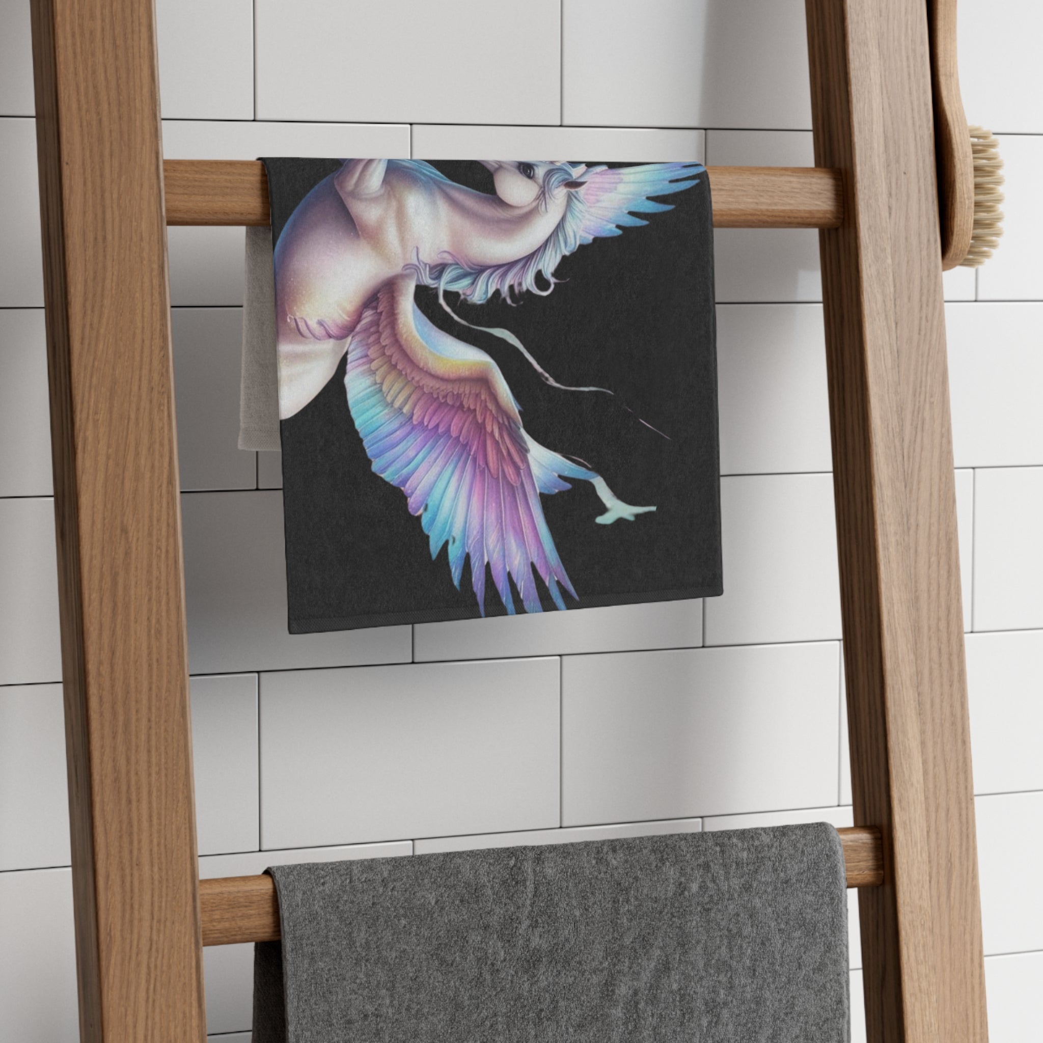 Unicorn with Wings Black | Mix & Match Soft Fun-Flirty Lovers’ Towels