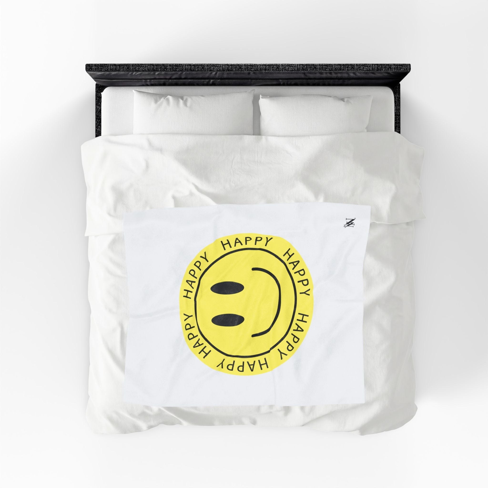 Happy Face Sticker Romantic Gifts Silky Soft Love Blanket