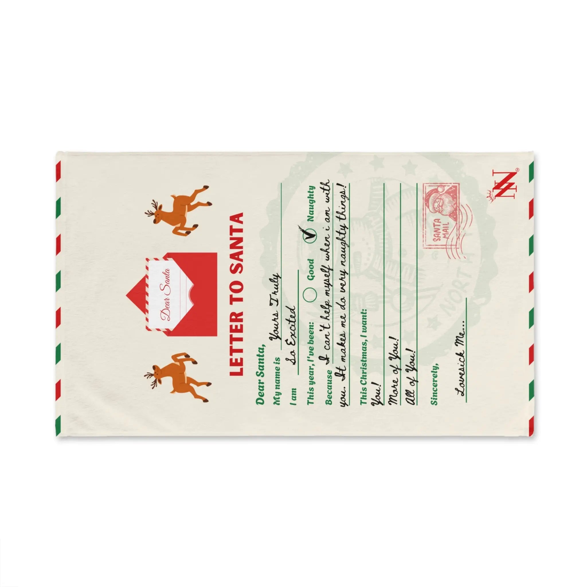 Letter to Santa | Mix & Match Classic Fun-Flirty Lovers’ Towels