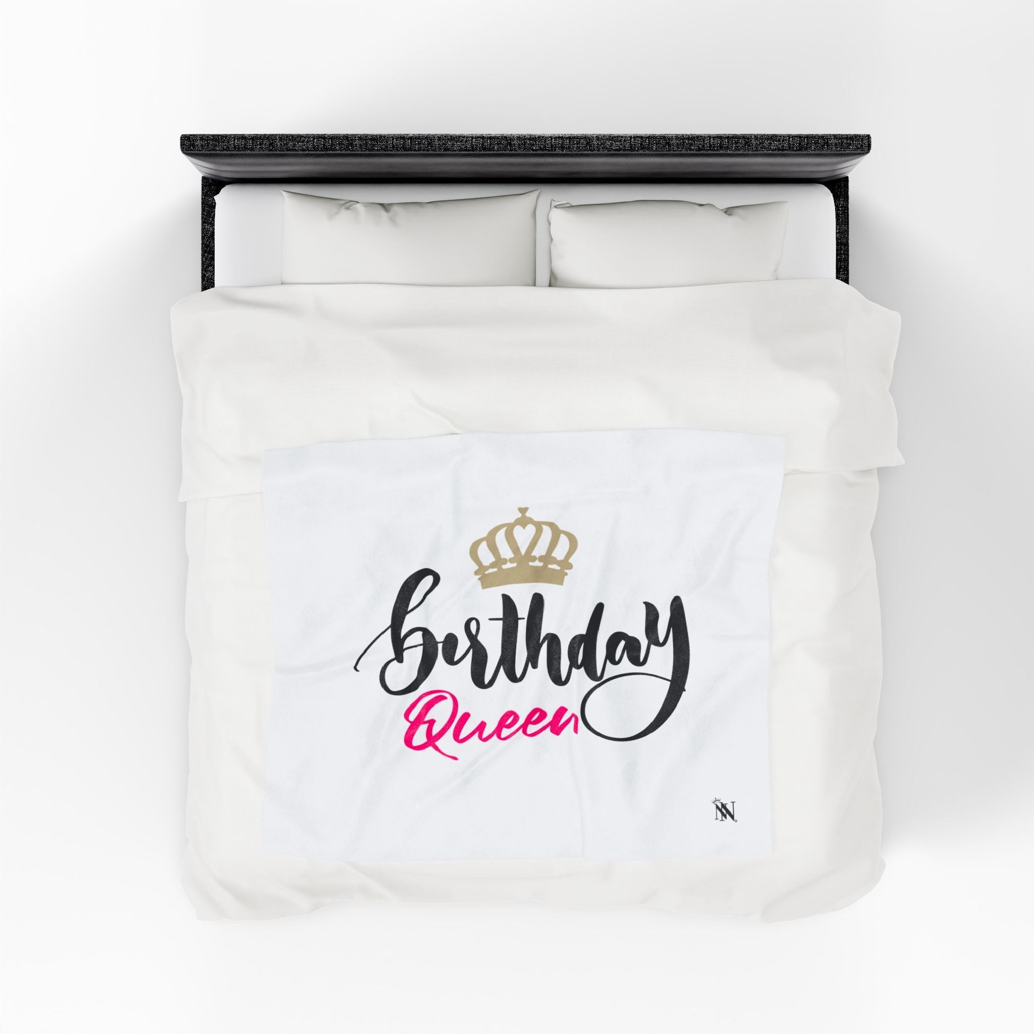 Gold Crown Birthday Queen | Mix & Match Velveteen Fun-Flirty Lovers’ Blankets